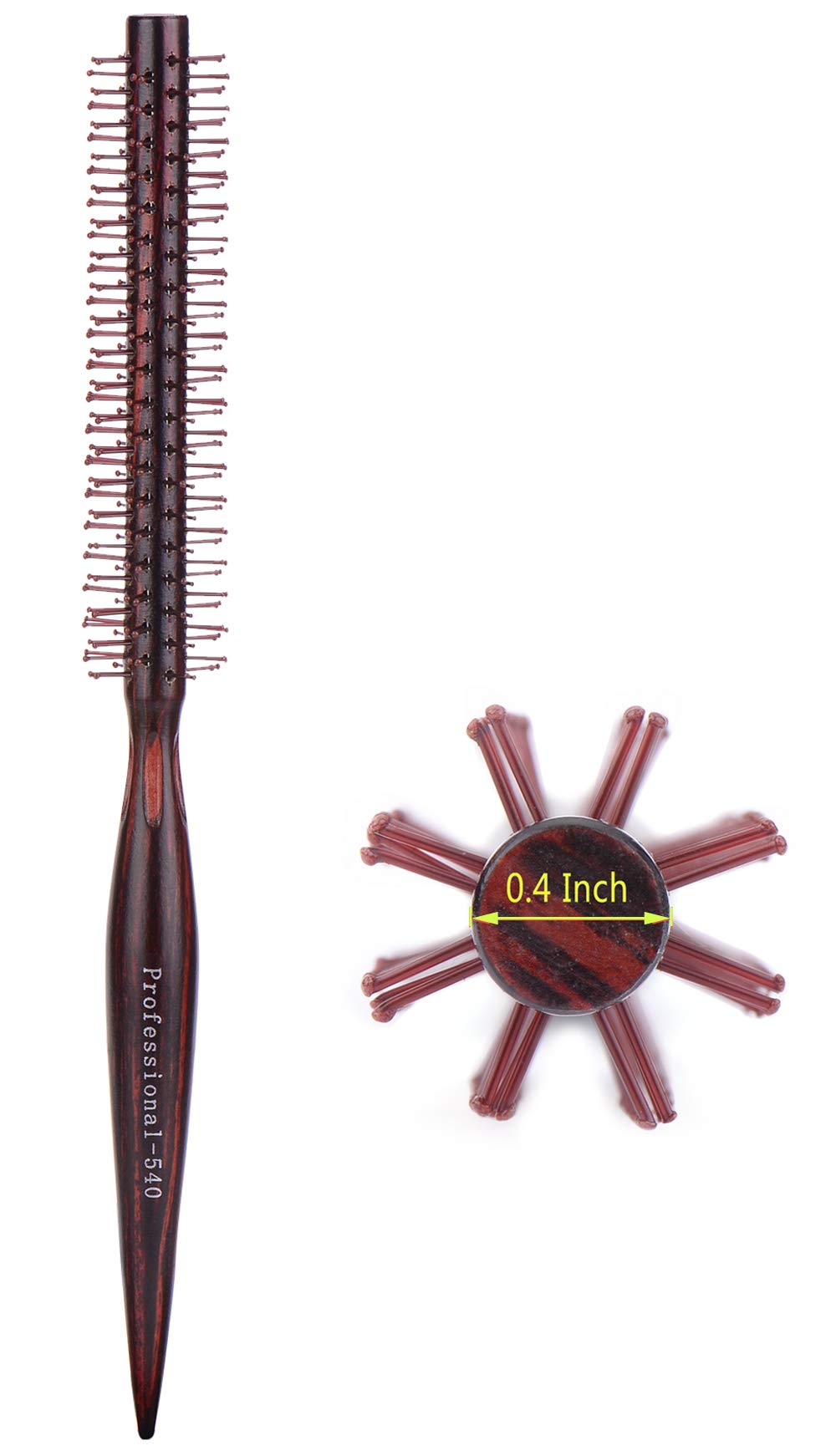 PERFEHAIR small mini round brush with nylon bristles for quick curl lift