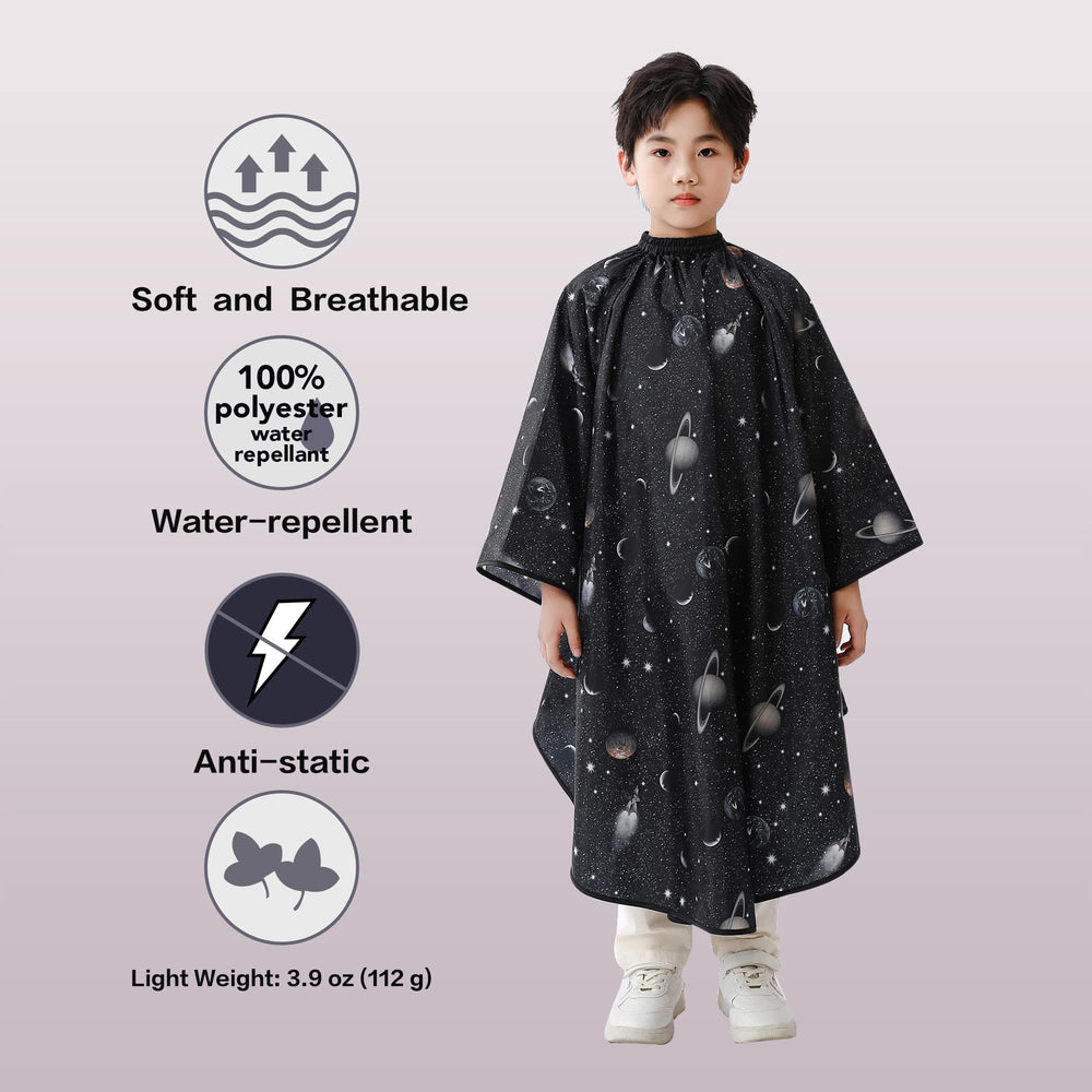 PERFEHAIR soft polyester cape material resists static and cleans easily