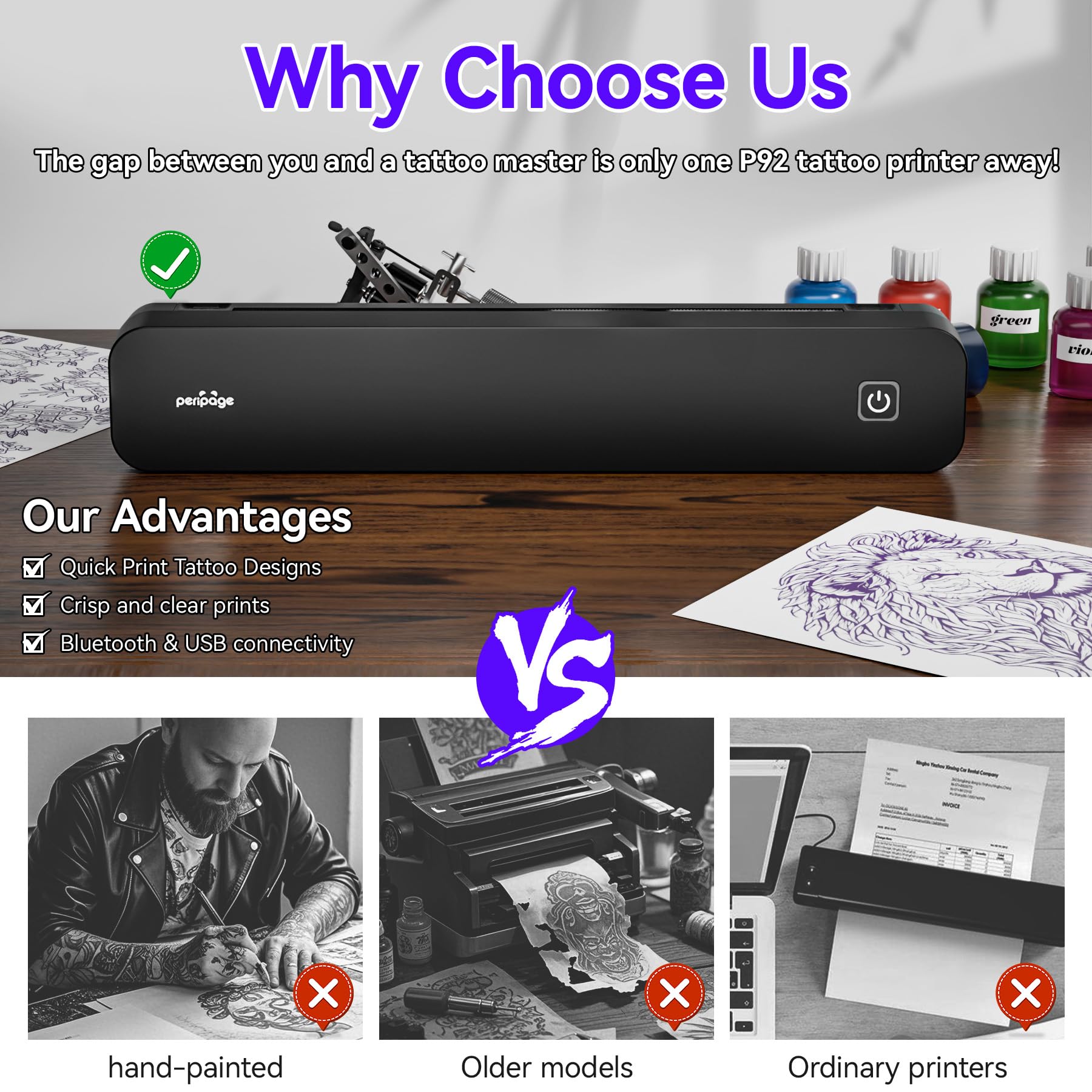 PeriPage P92 compatibility with Android, iOS, Windows enables universal printing with familiar devices.