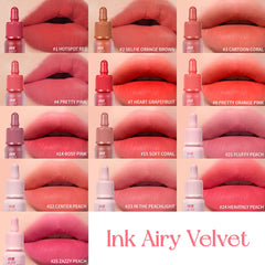 Peripera Ink Airy Velvet Lip Tint Berry Good Pink demonstrates a soft gradient look
