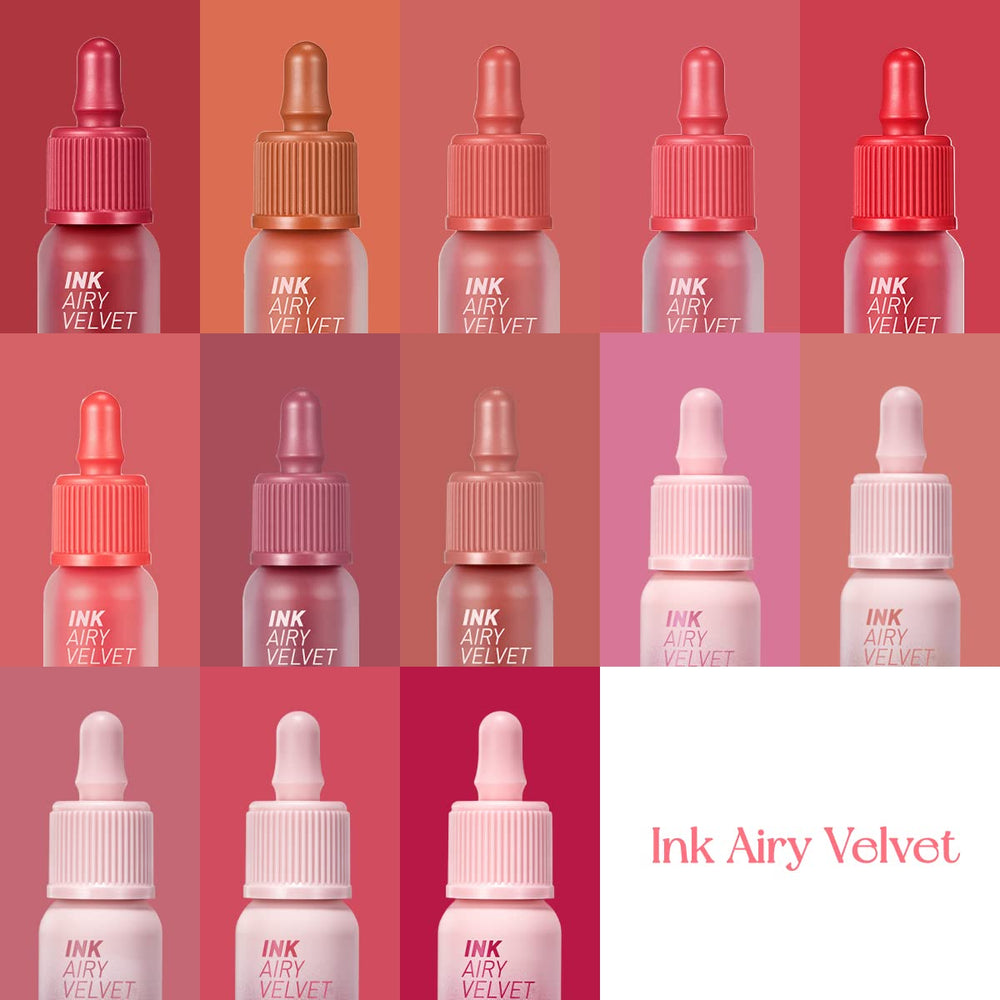 Peripera Ink Airy Velvet Lip Tint long-wear swatches reveal lasting color