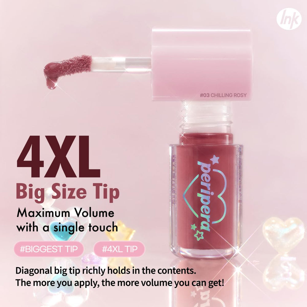 Peripera Ink Glasting mini set wand 4XL in action, smooth application.