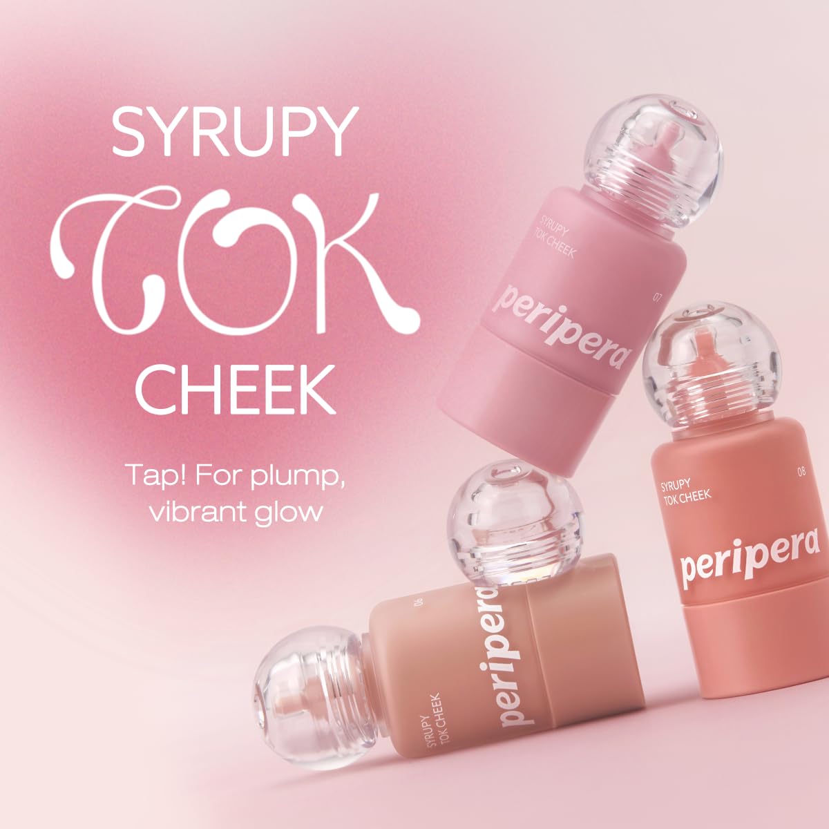Peripera Syrupy Tok Cheek bottle-dispense demonstrates easy, mess-free application.