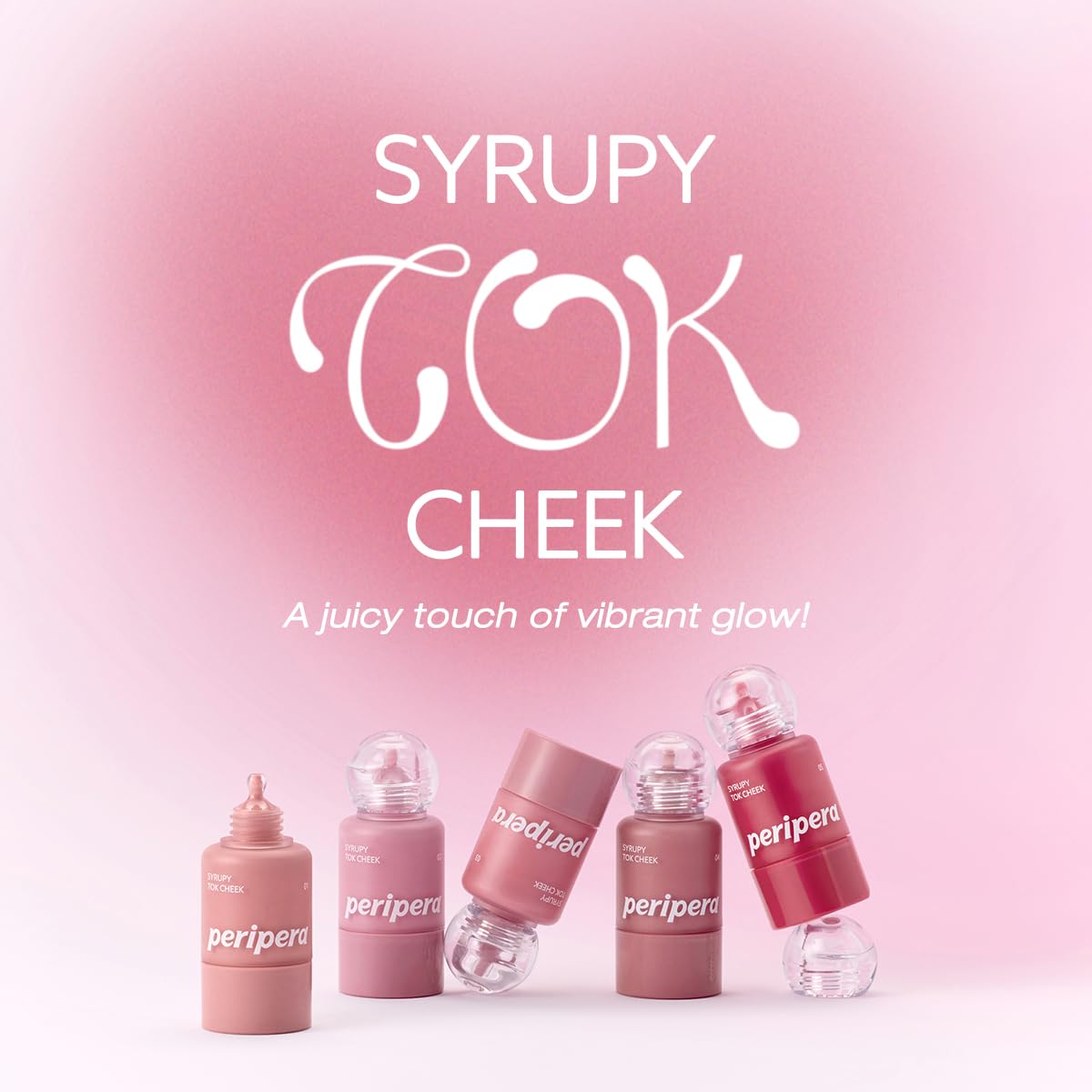 Peripera Syrupy Tok Cheek swirl-glow swatch demonstrates luminous color.