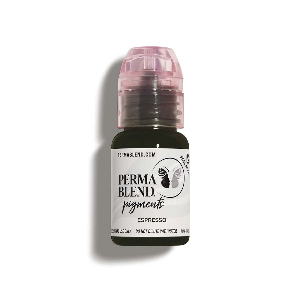 Perma Blend Espresso Brown microblading ink bottle—precise brow shading.