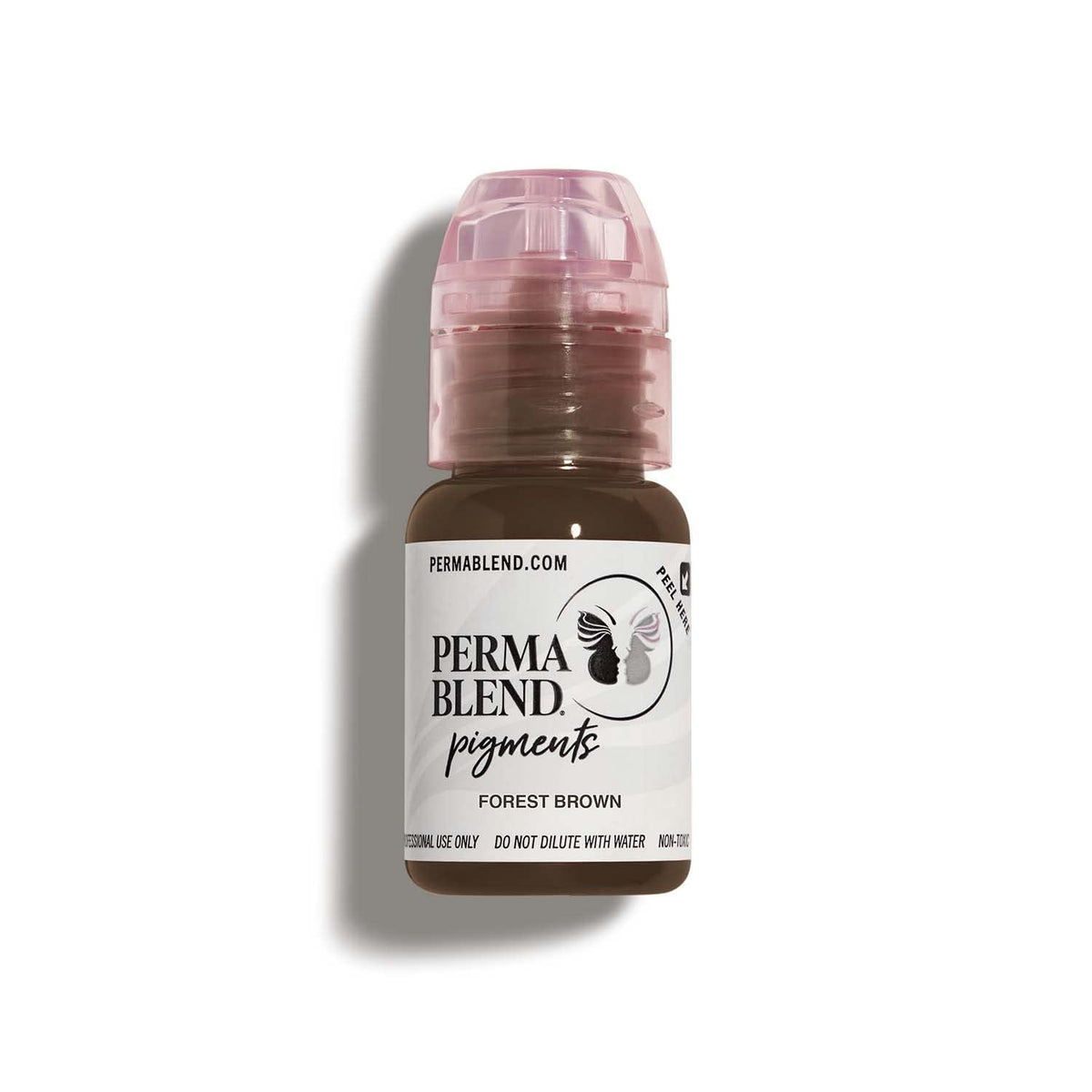 Perma Blend Forest Brown microblading ink bottle for natural-looking permanent eyeliner.