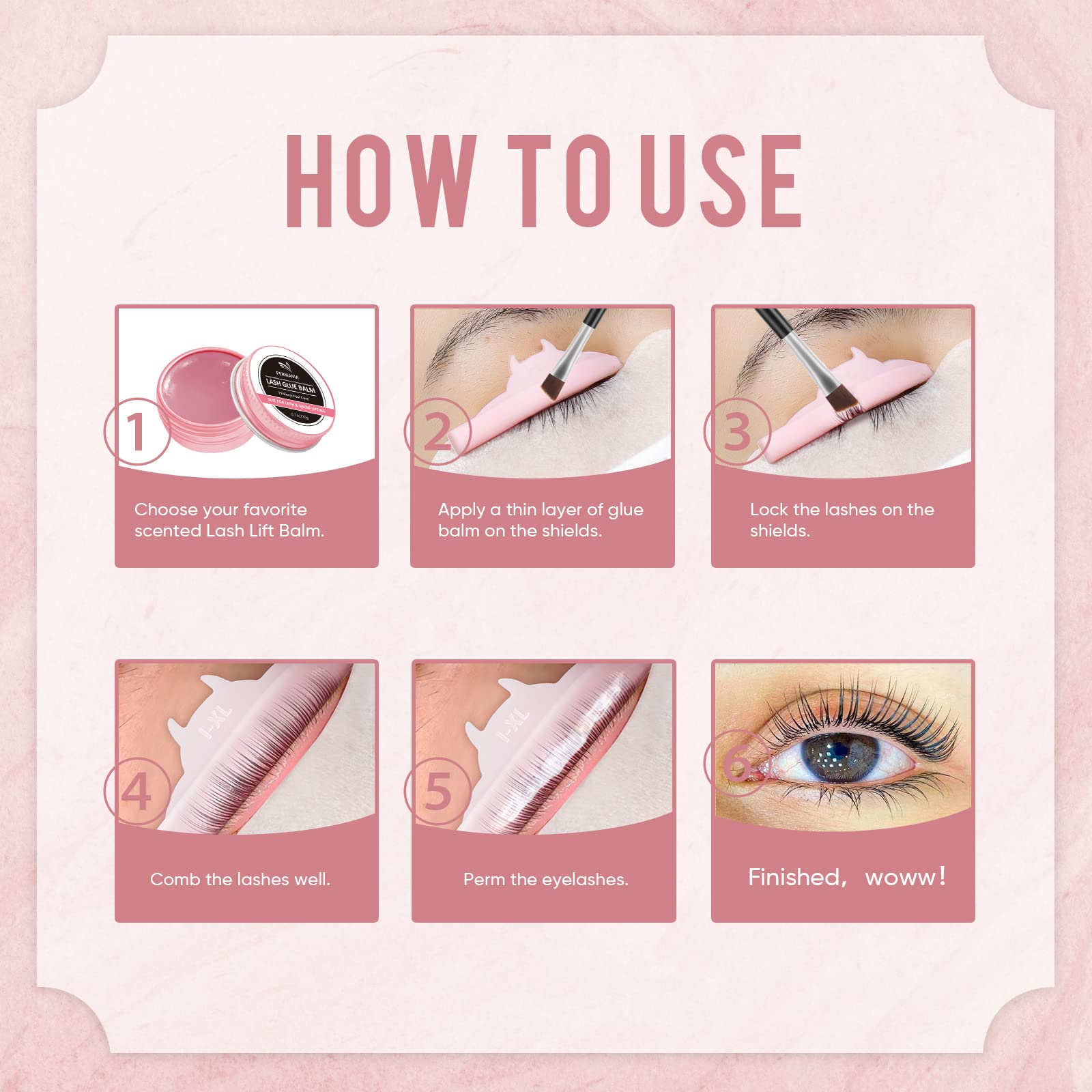 PERMANIA Lash Lift Balm Glue kit-ready scene highlights long-lasting use for lash and brow styling.