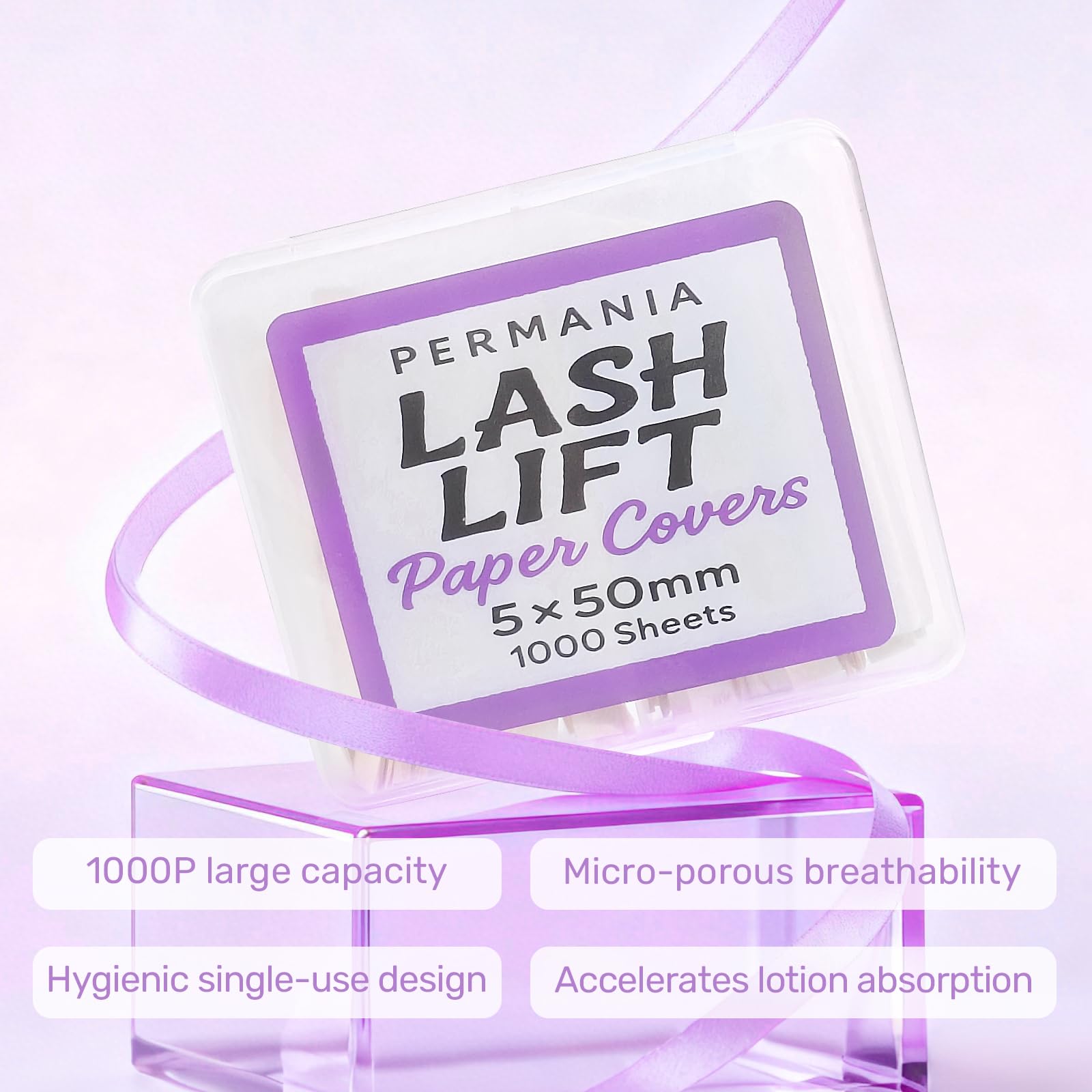 PERMANIA Lash Lift Ribbon provides a comfortable lash experience during curling.