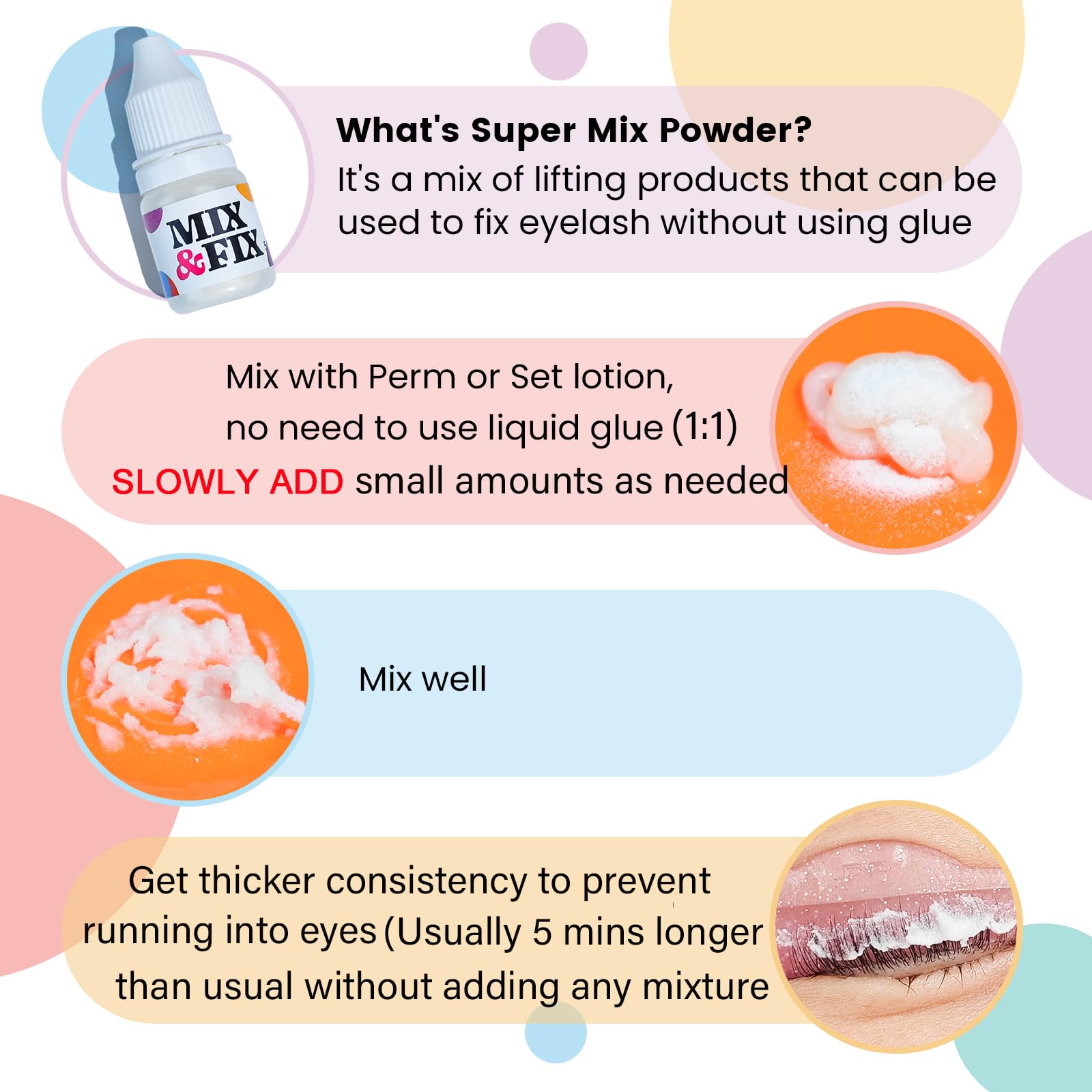 PERMANIA Super Mix Powder during lash lift demonstrates fast, simplified routines for pros.