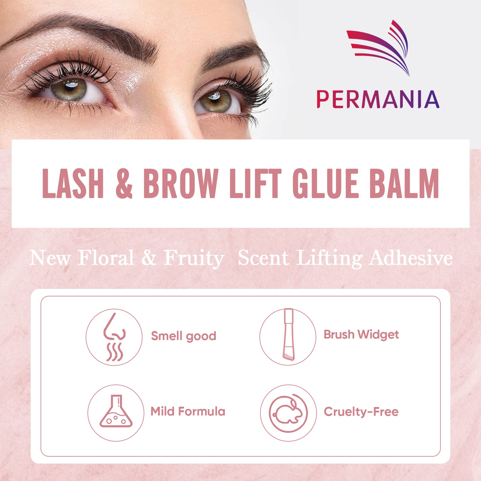 PERMANIA vitamin-rich lash-care formula supports lash health and flexibility