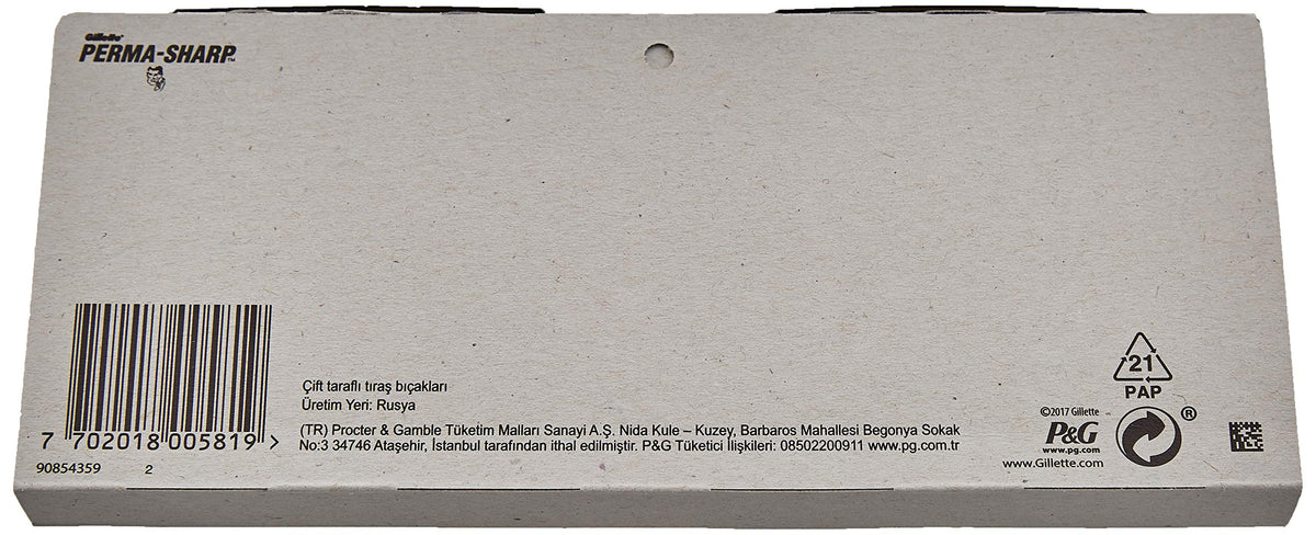 Perma-Sharp packaging blades—professional-grade blades for consistent, clean shaves.