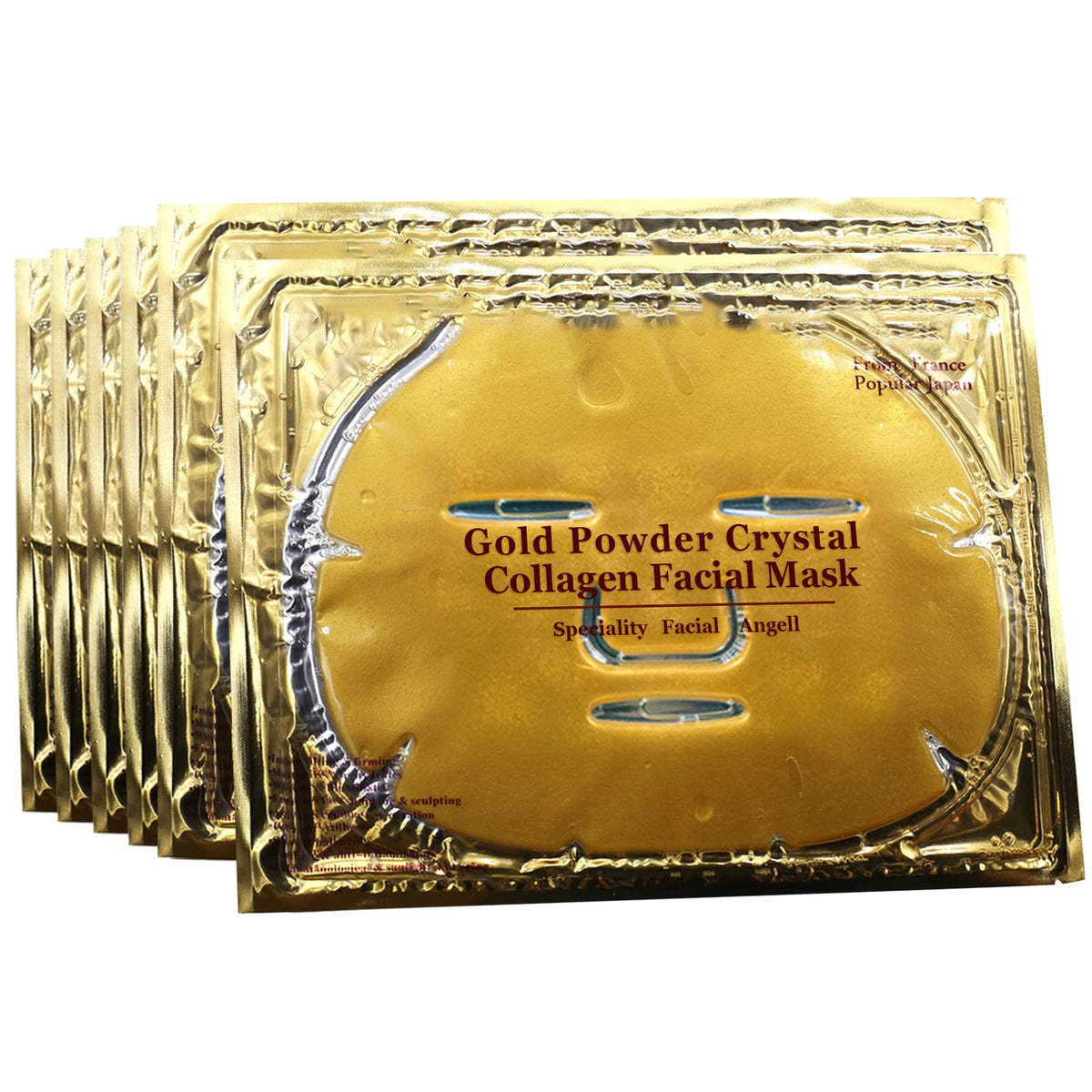 Permotary 6-pcs gold crystal gel masks pack highlights premium hydration for radiant skin.