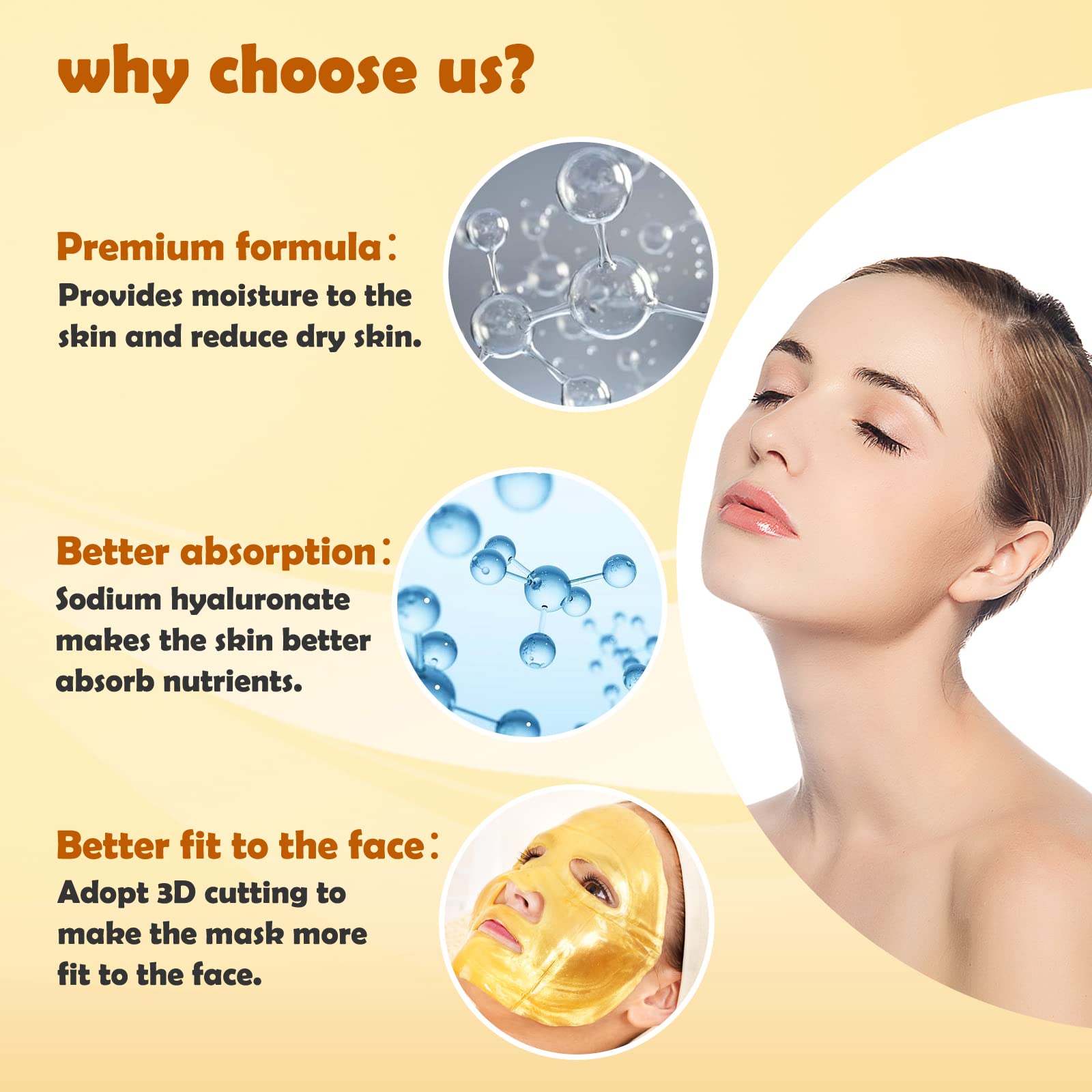 Permotary facial mask application close-up shows smooth, pampered skin after use.