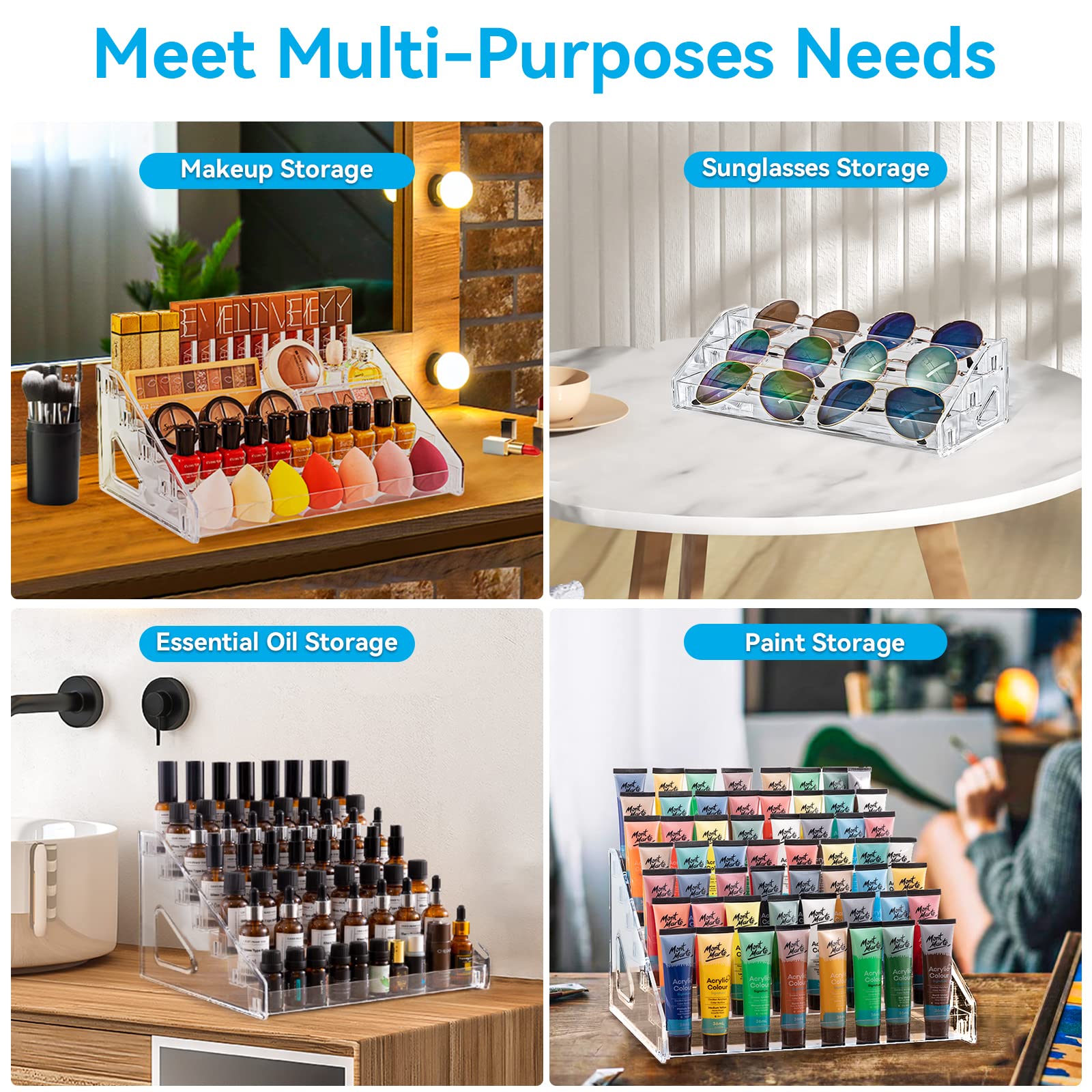Pero Pero makeup organizer lipstick holder acrylic keeps small items visible and accessible.
