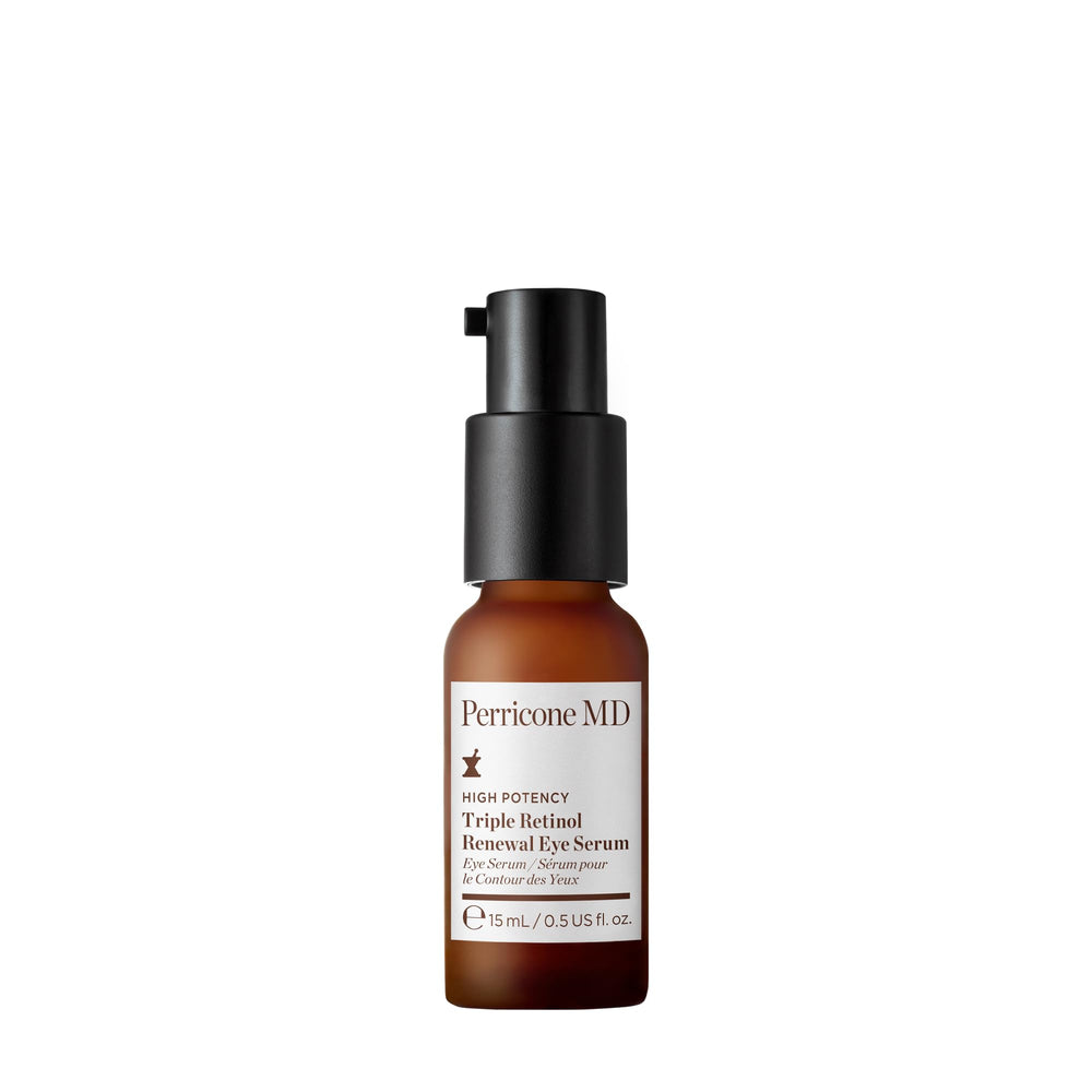 Perricone MD High Potency Triple Retinol Renewal Eye Serum bottle for day and night renewal.