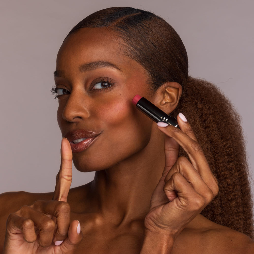 Perricone MD No Makeup Blush Balm dewy finish appears fresh and youthful.