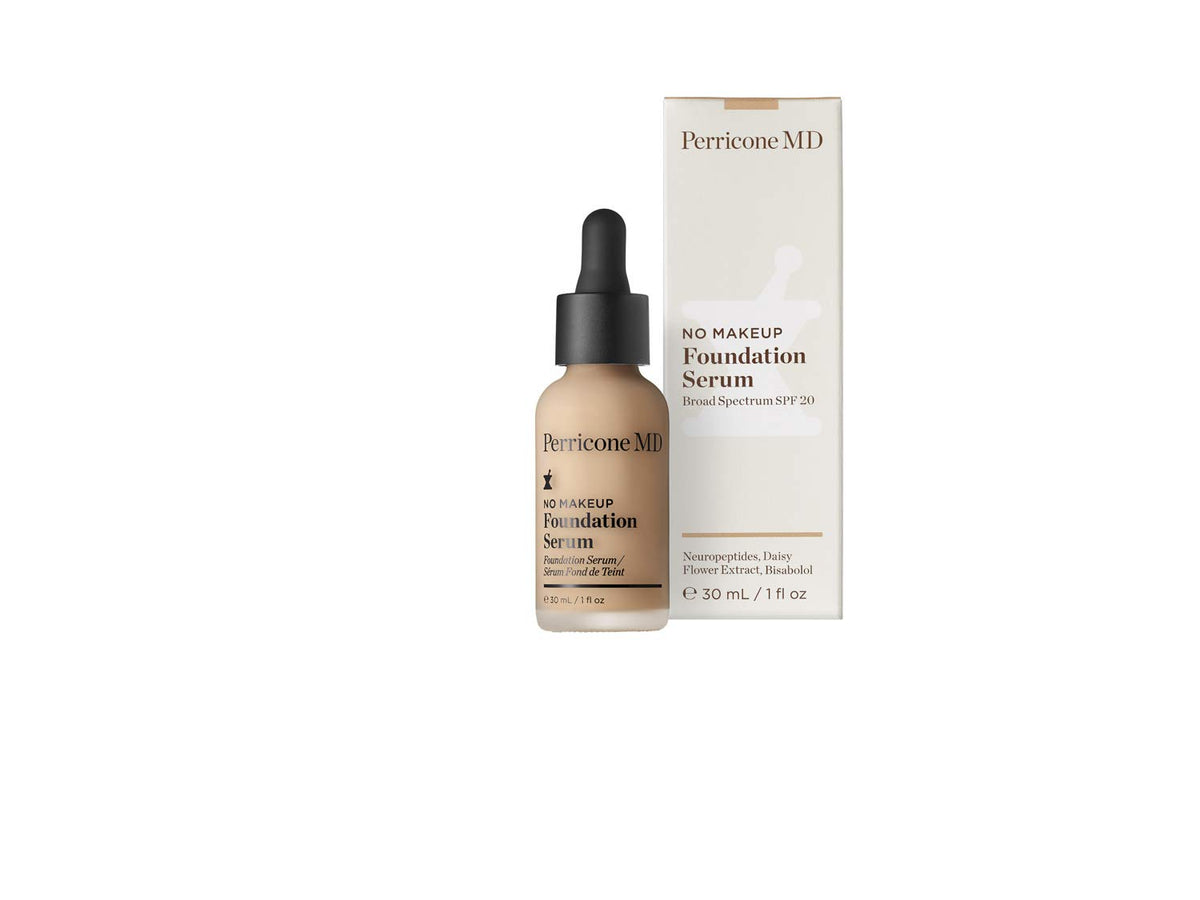 Perricone MD No Makeup Foundation Serum ivory bottle with SPF 20 for even tone.