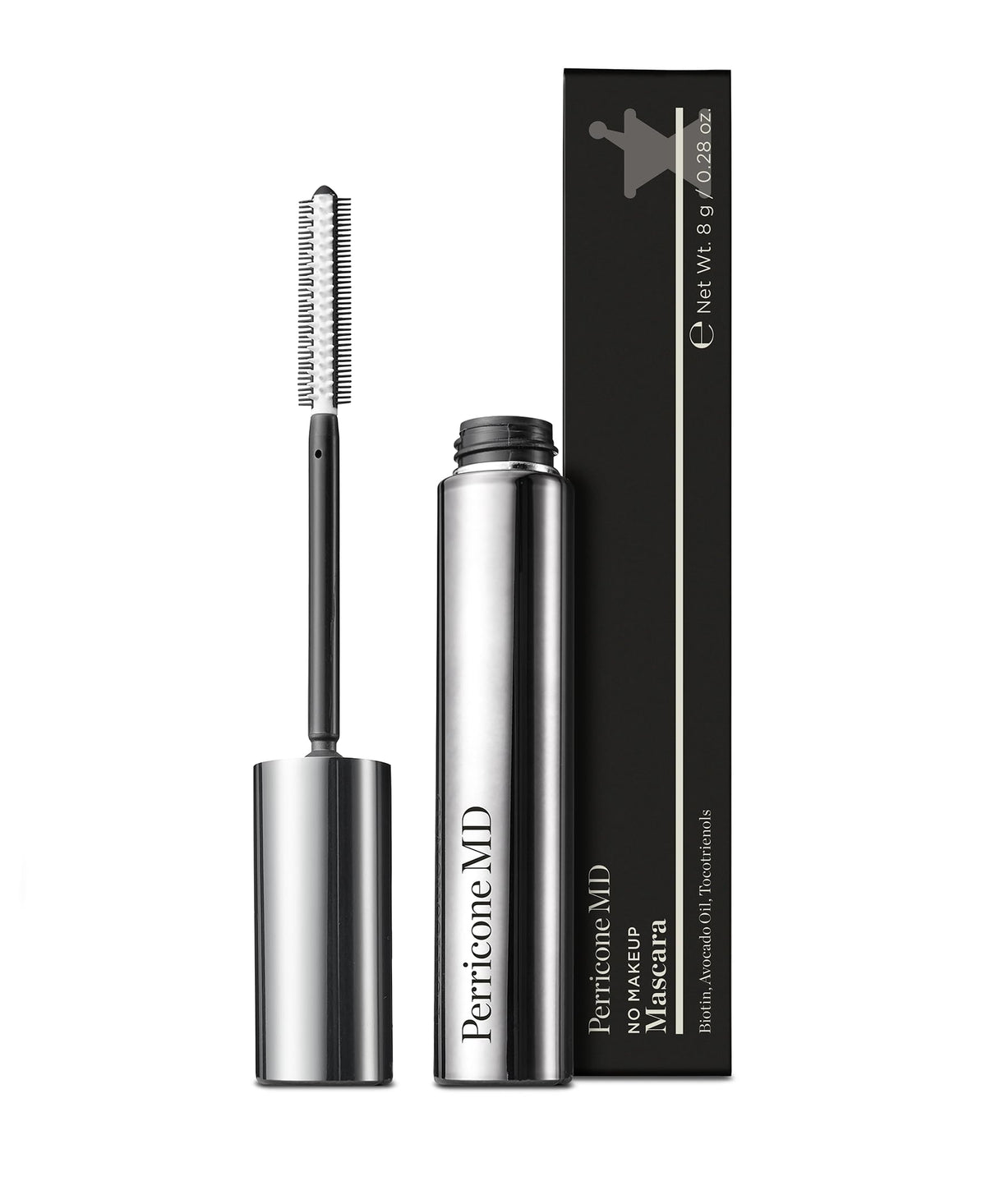 Perricone MD No Makeup Mascara Blackest Black bottle close-up for nourishing lashes