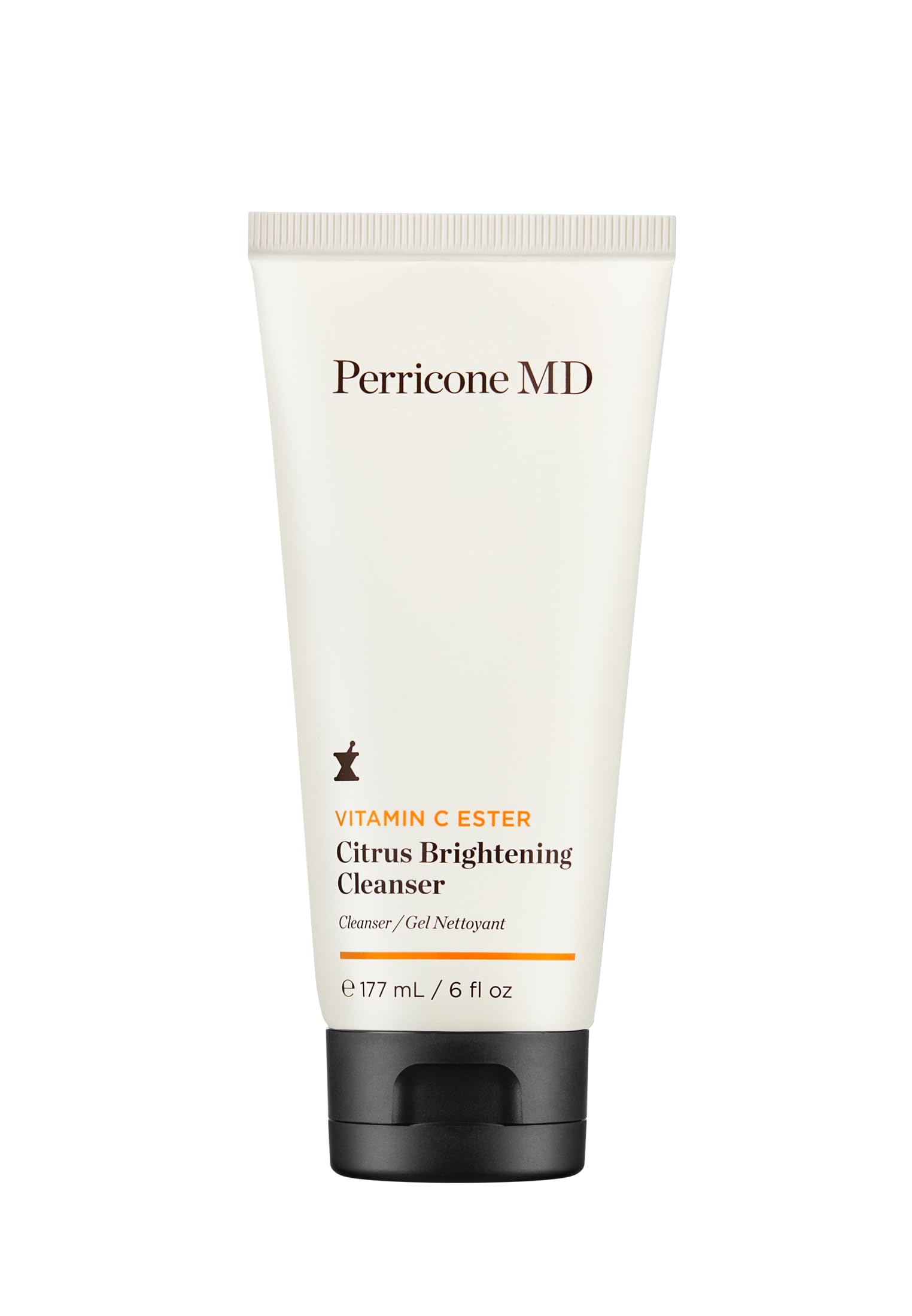 Perricone MD Vitamin C Ester Citrus Brightening Cleanser close-up of ingredients like Vitamin C Ester for brighter tone.