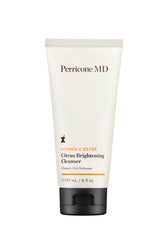 Perricone MD Vitamin C Ester Citrus Brightening Cleanser close-up of ingredients like Vitamin C Ester for brighter tone.