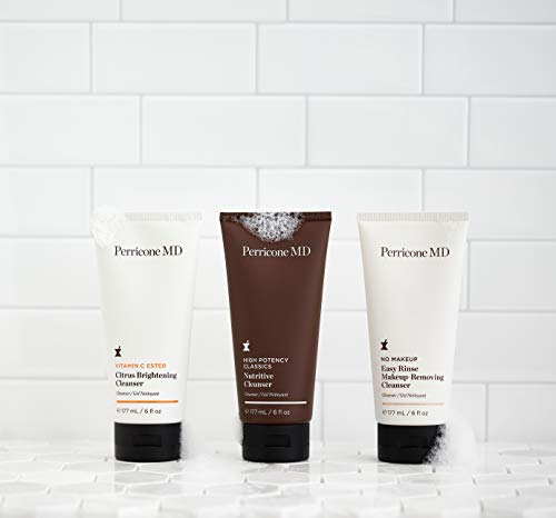 Perricone MD Vitamin C Ester Citrus Brightening Cleanser lather demonstrates non-drying daily cleansing with brightening potential.