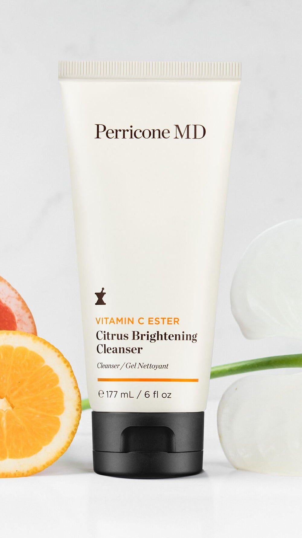 Perricone MD Vitamin C Ester Citrus Brightening Cleanser packaging and label showing copper complex for energizing hydration.
