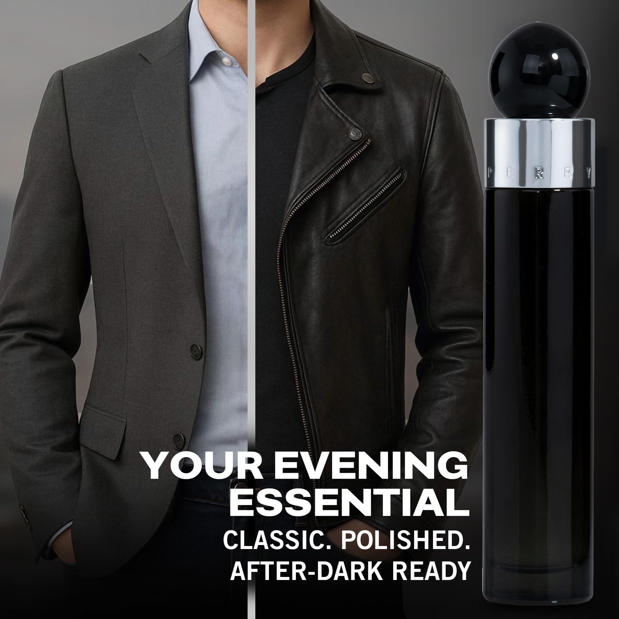 Perry Ellis 360° Black, notas de jengibre y cardamomo para energía moderna.