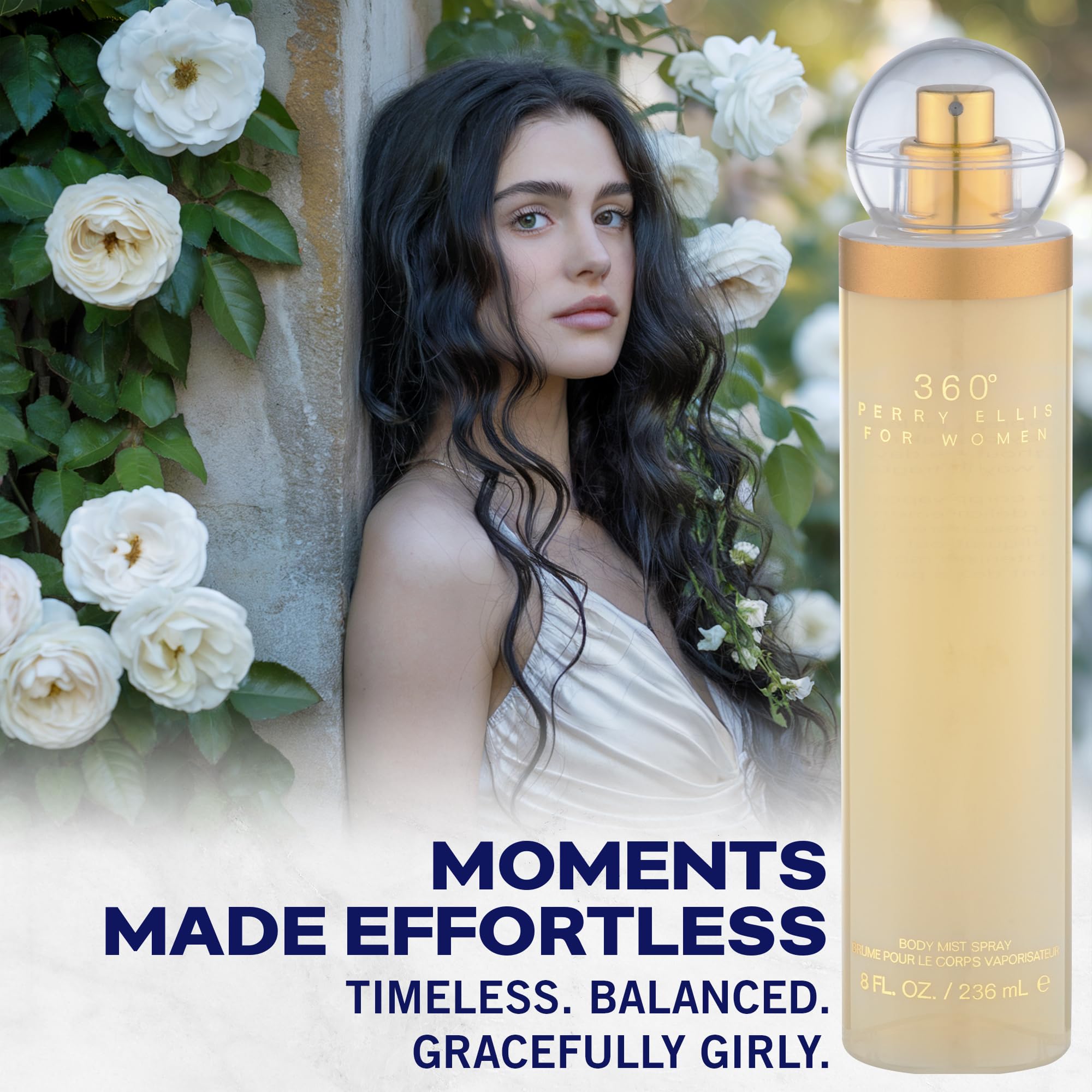 Perry Ellis 360° body spray amber and musk base for lasting warmth