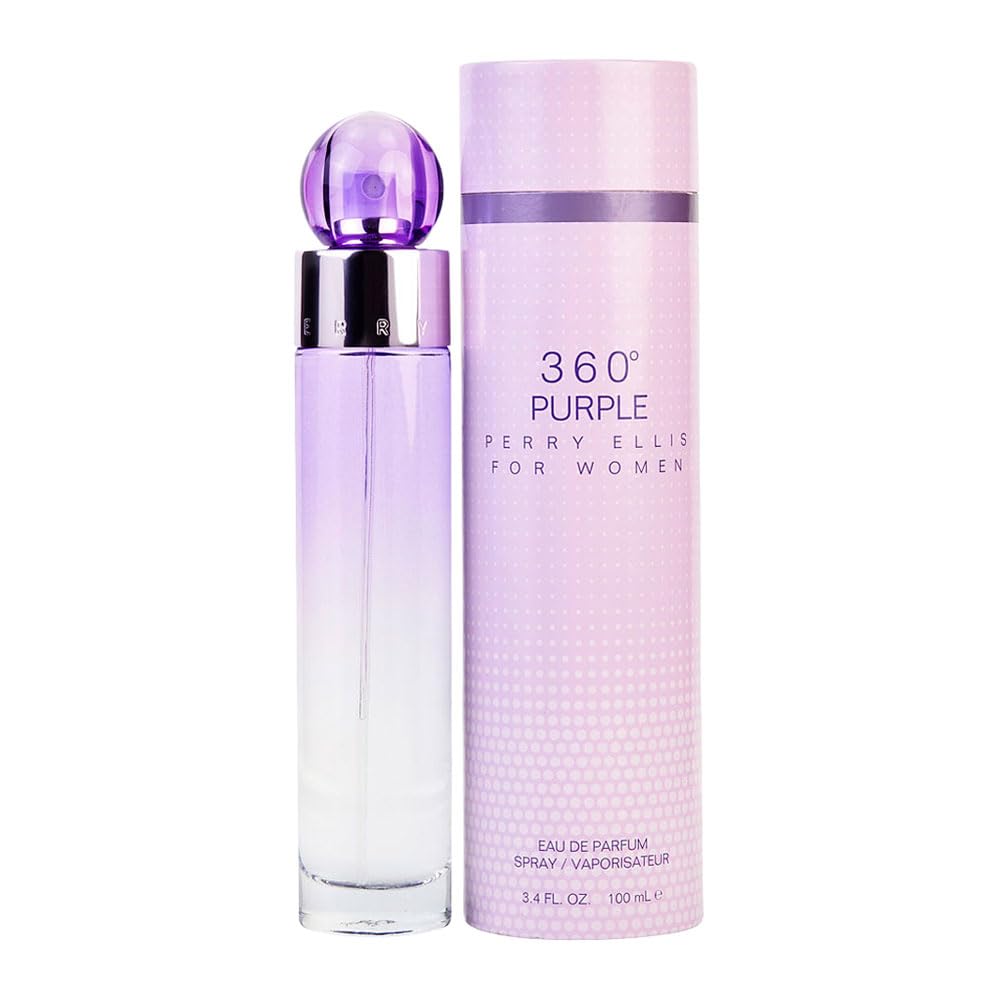 Perry Ellis 360 Purple bottle closeup showing elegant design for daily wear