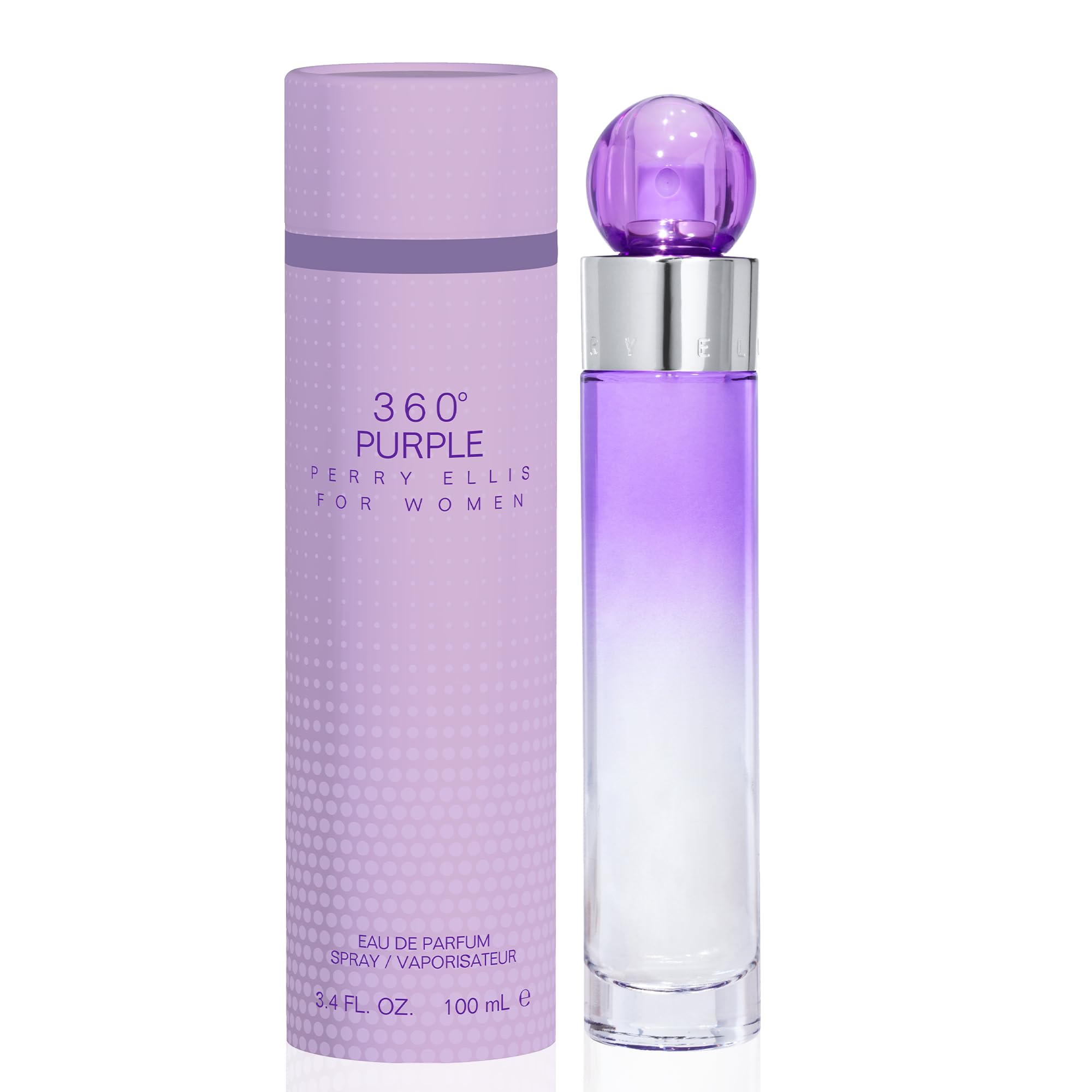 Perry Ellis 360 Purple bottle closeup showing elegant design for daily wear