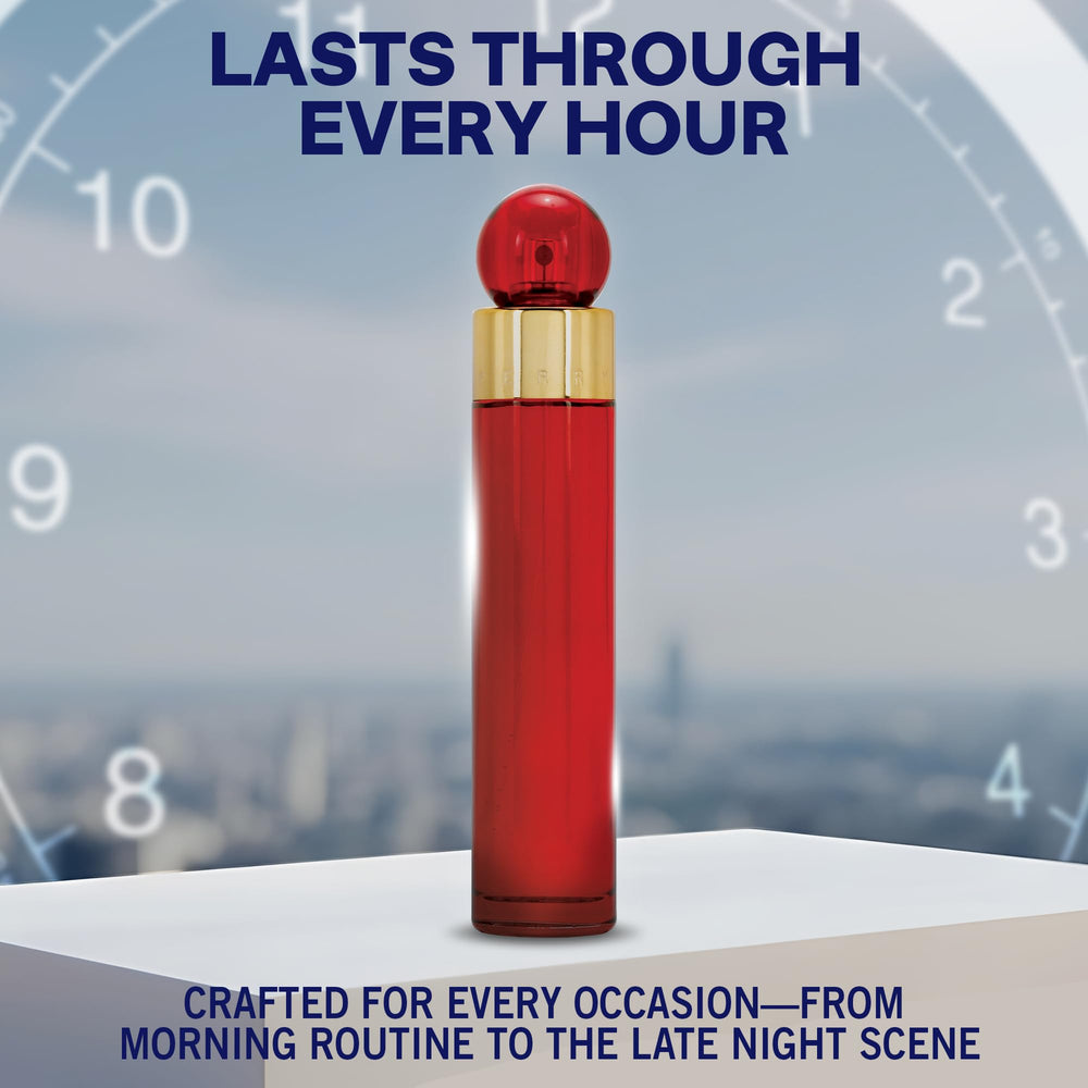 Perry Ellis 360 Red musk and amber base conveying warmth and lasting impression.