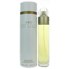 Perry Ellis 360 for Women bottle highlights floral-fruit notes for everyday fragrance.