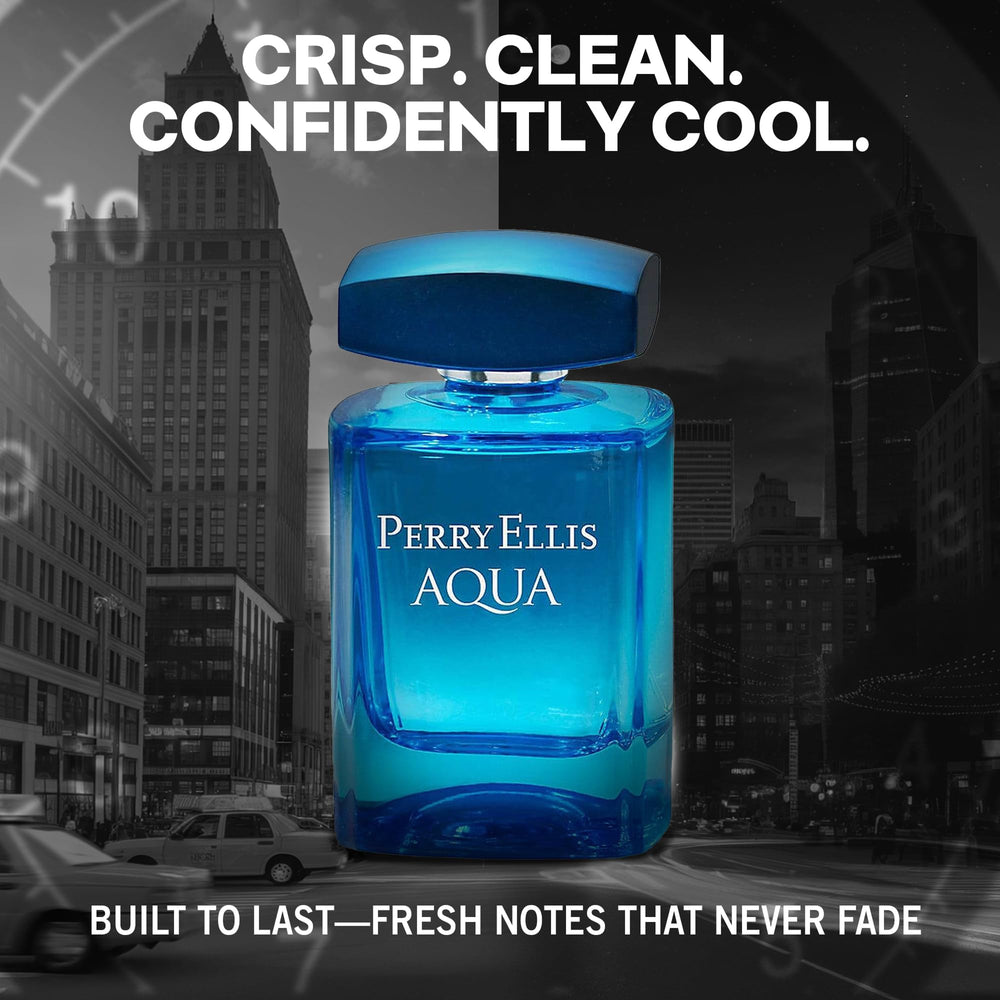 Perry Ellis Aqua spray action captures a crisp citrus moment.