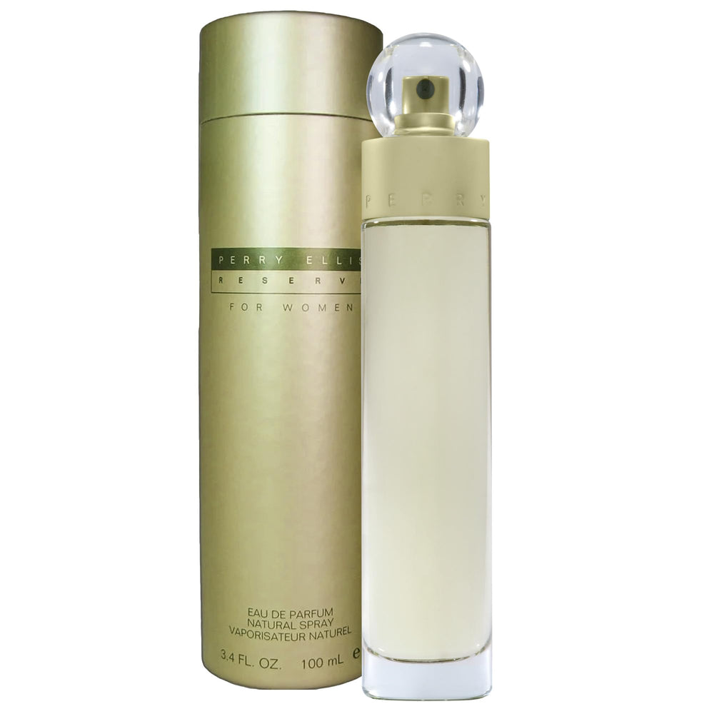 Perry Ellis Reserve bottle front shows elegant design for day and night wear.