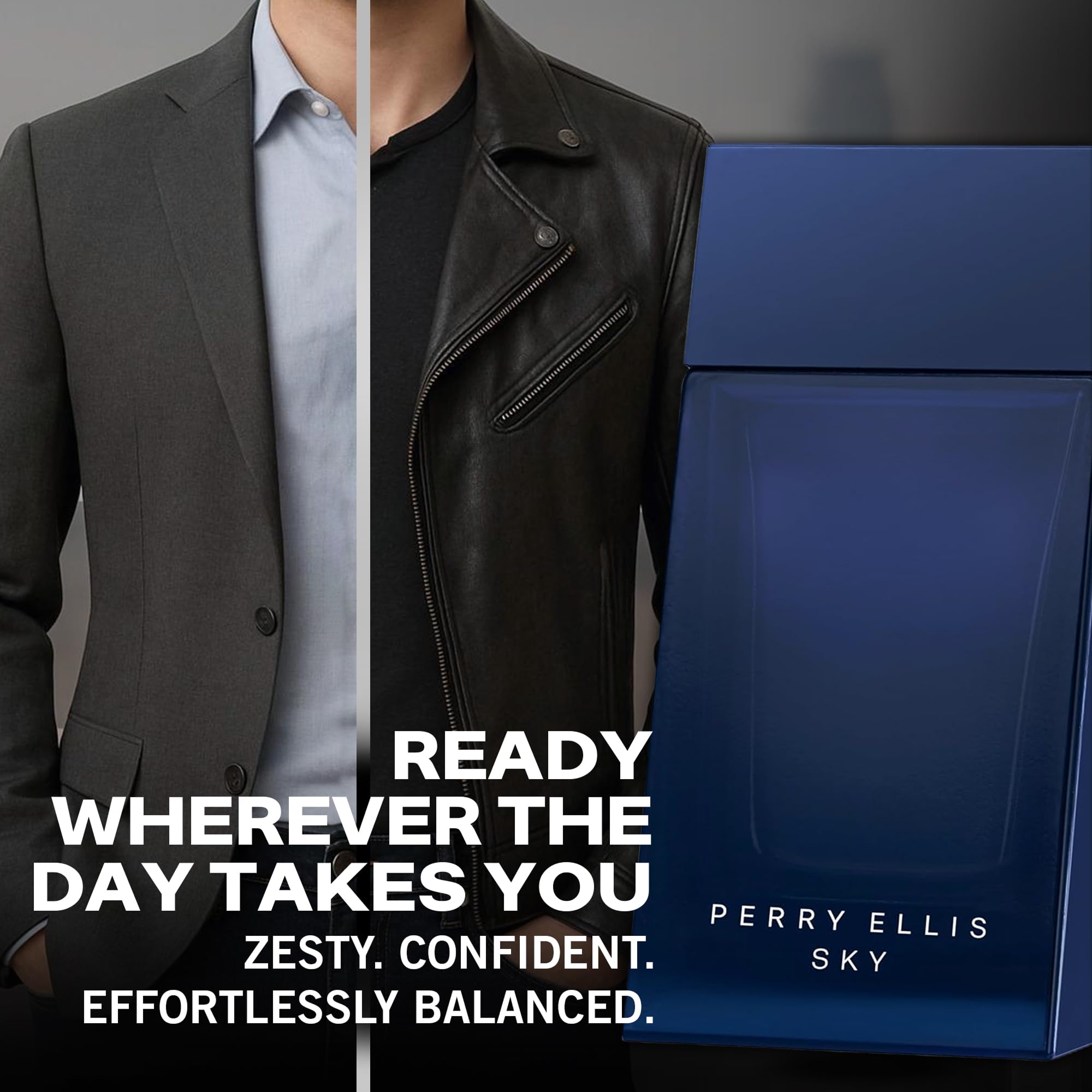 Perry Ellis Sky spray action showing even mist