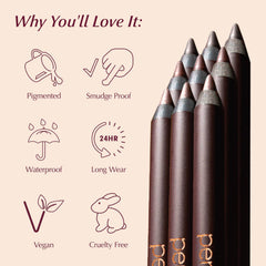 PERSONA 24HR Eyeliner bronze application on eye reveals precise line