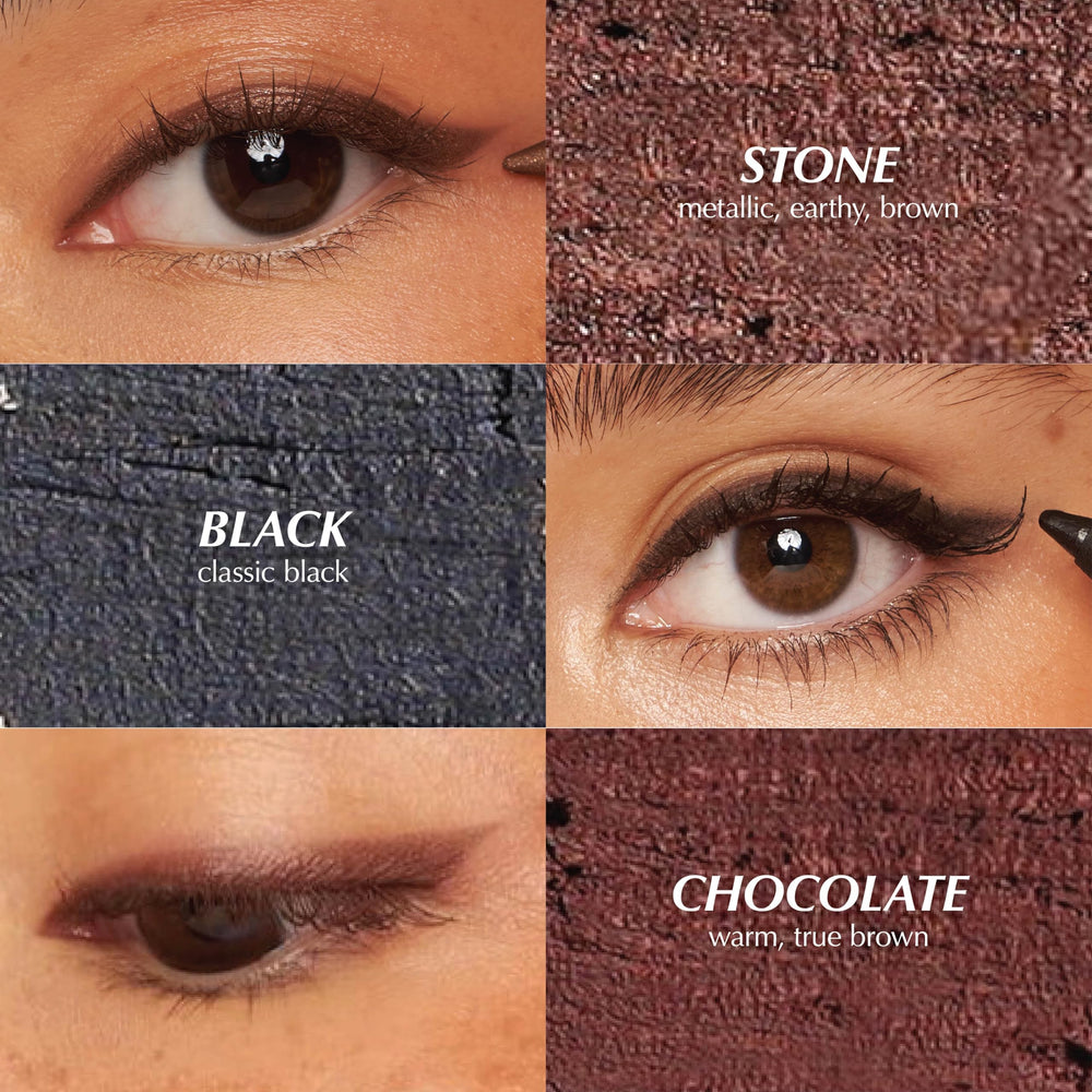 PERSONA 24HR Eyeliner bronze packaging highlights vegan, cruelty-free branding