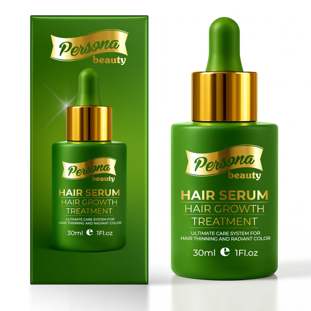 Persona Beauty hair growth serum bottle shows lightweight daily nourishment for fuller hair