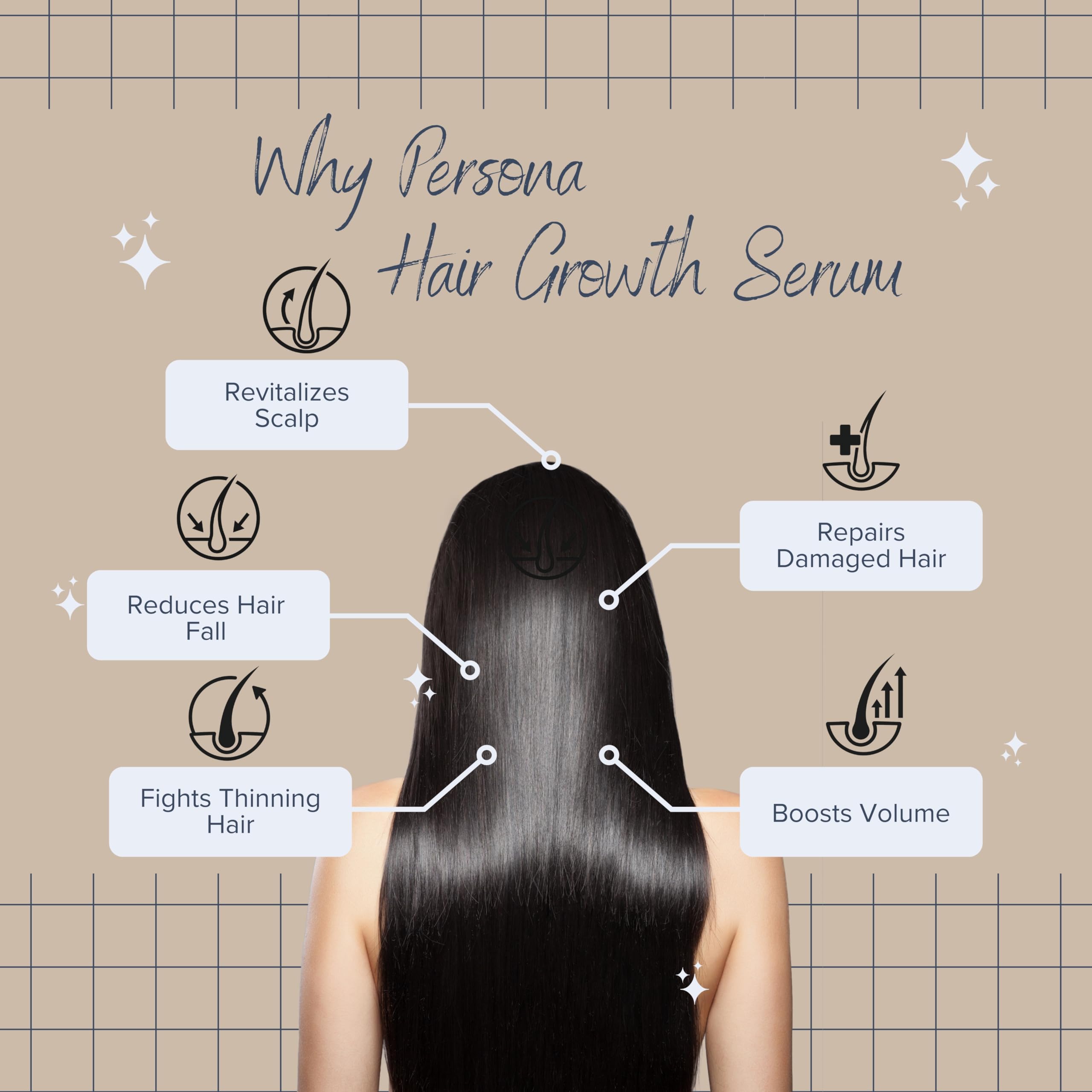 Persona Beauty non-greasy texture demonstrates quick absorption on scalp