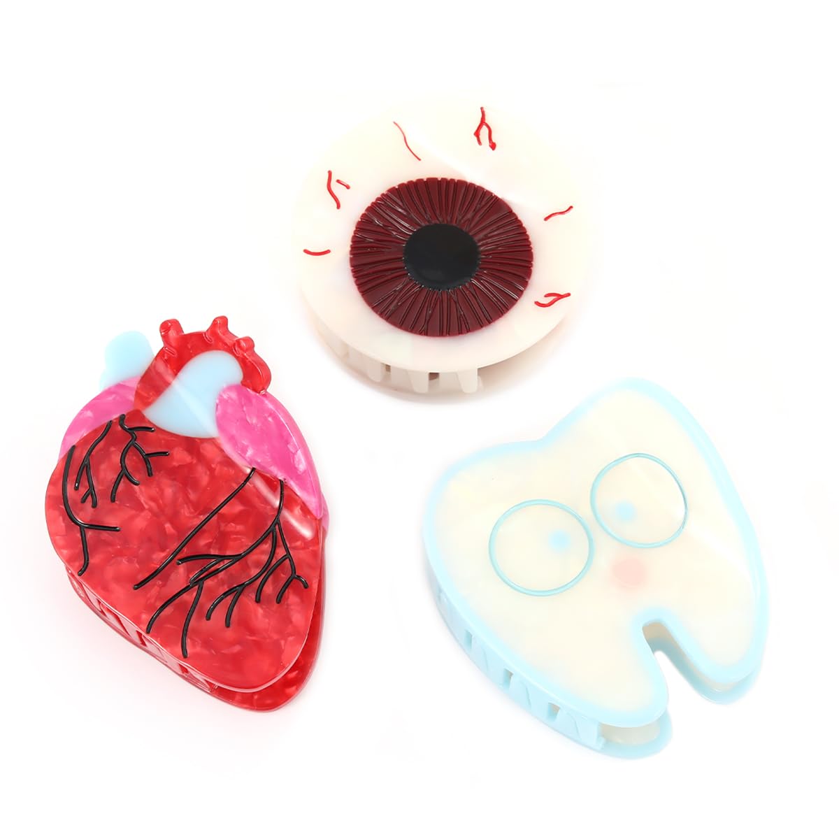 PERSONFUN heart hair clip styled with a ponytail for casual looks.