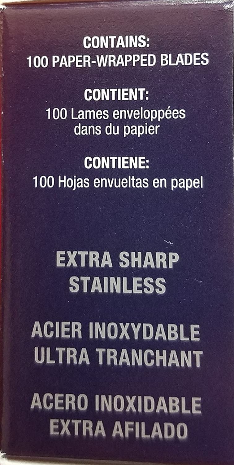 Box contains 100 blades for long-term home or pro use.