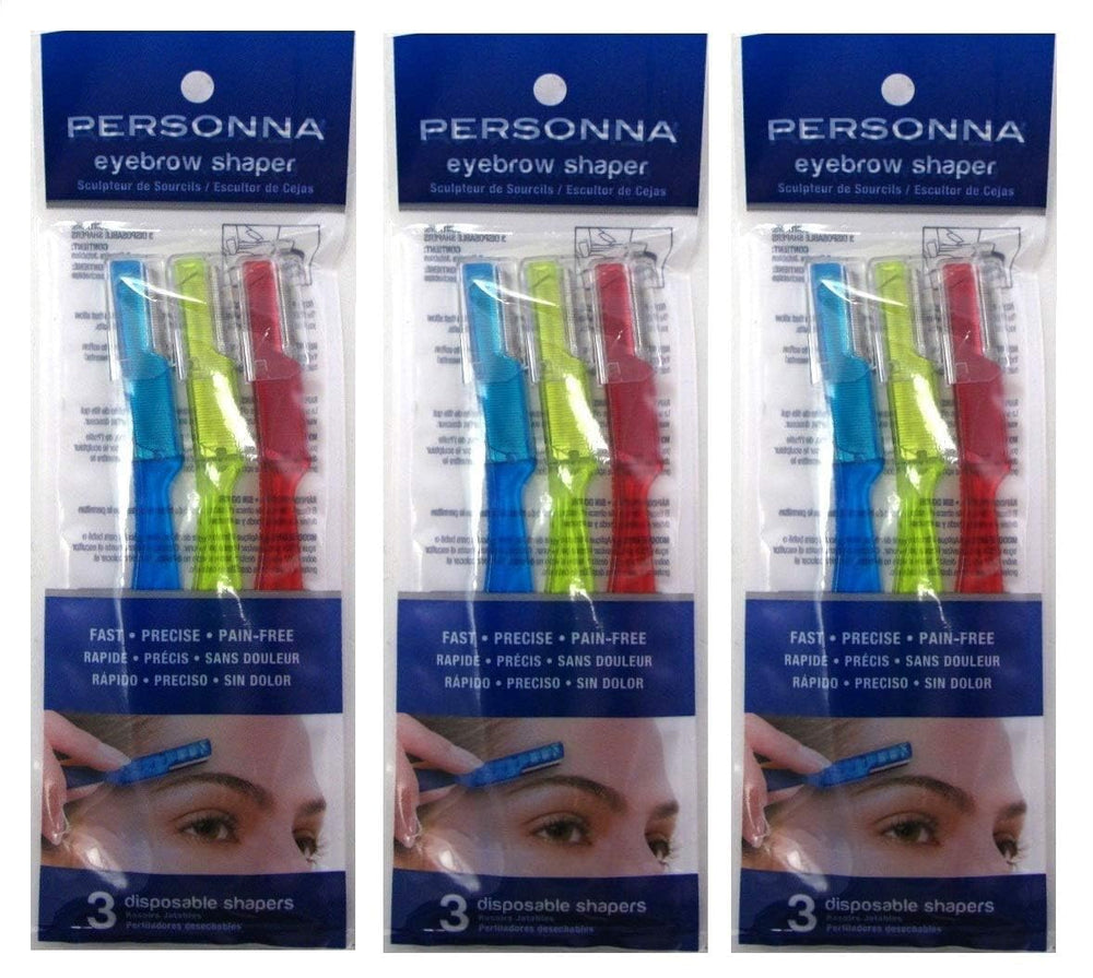 Personna Eyebrow Shaper in-use on the face for safe, quick grooming.