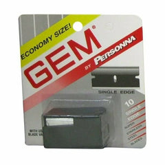 Personna Gem blade dispenser closeup for safe storage and disposal.