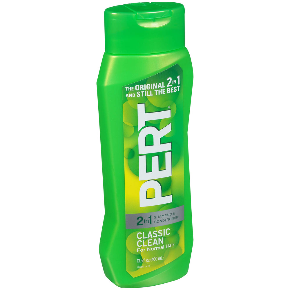 Pert 2-in-1 use in shower scene emphasizes streamlined hair care routine.