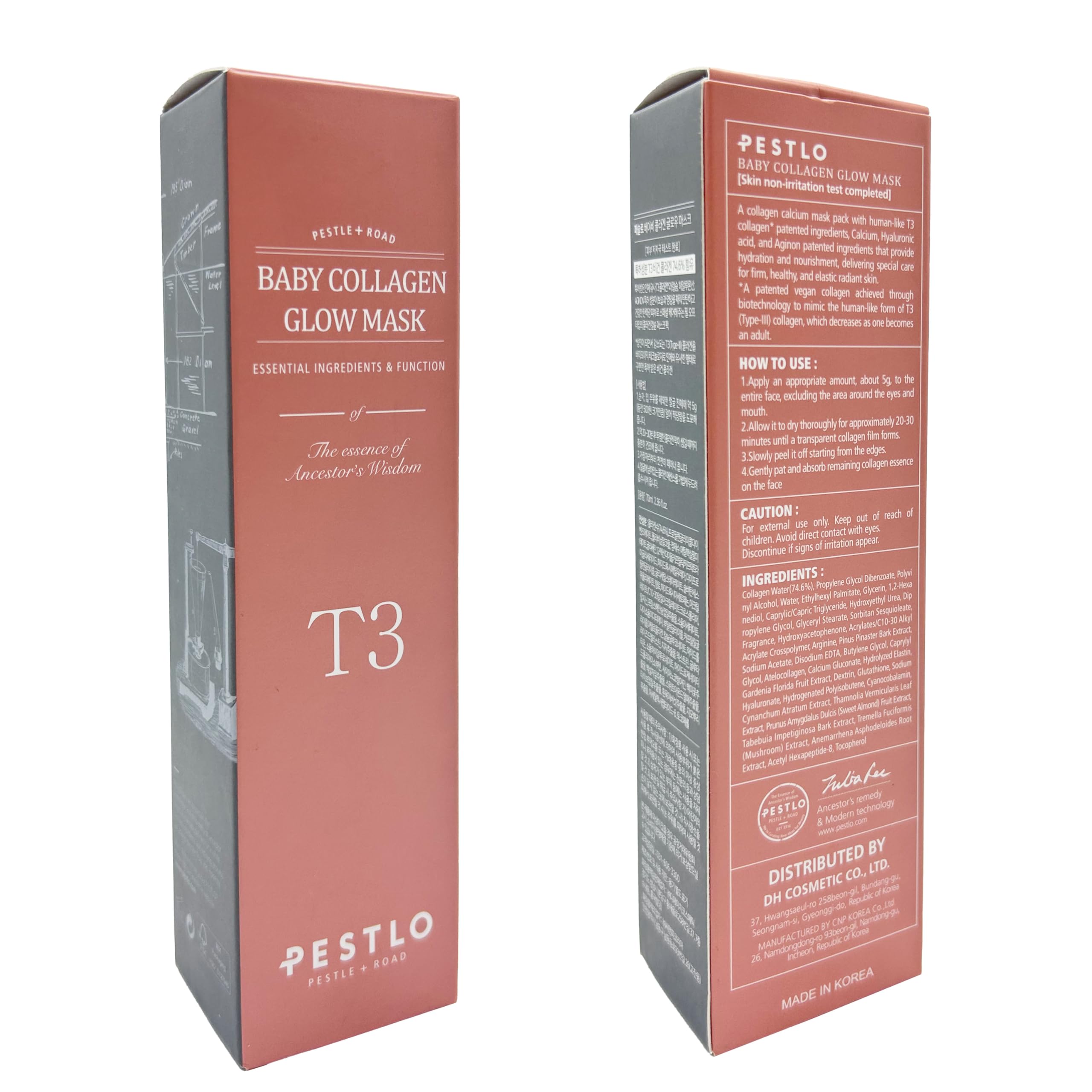 PESTLO Baby Collagen Glow Mask glass-skin look after use