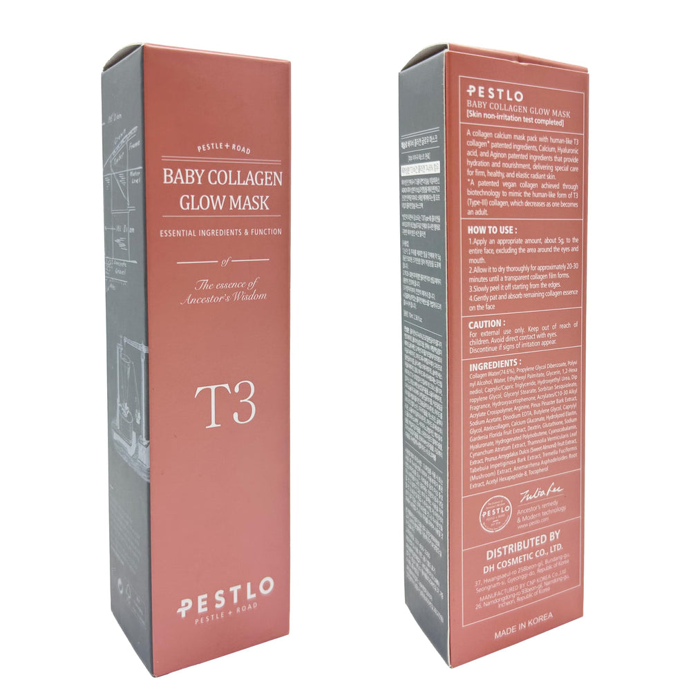 PESTLO Baby Collagen Glow Mask glass-skin look after use