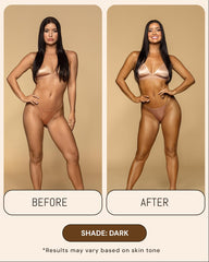 Peta Jane Dark Tanning Mousse arm swatches—natural-looking tan on skin.