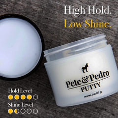 Pete & Pedro Hair Putty matte finish for effortless texture.