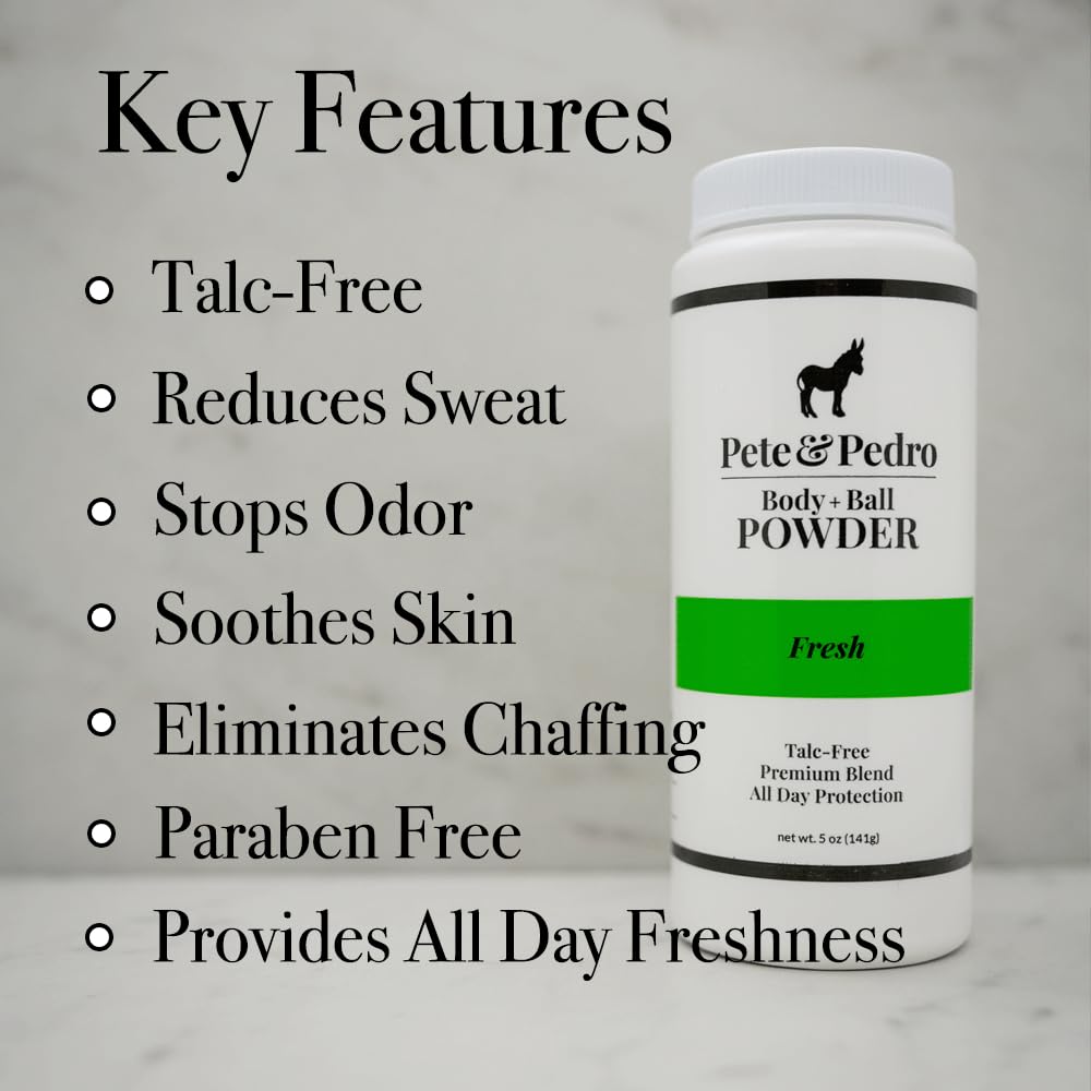 Pete & Pedro Body & Ball Powder Fresh applied on skin for all-day comfort and sweat absorption