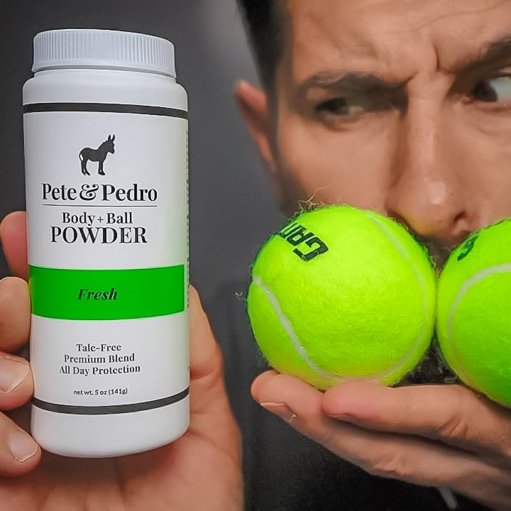 Pete & Pedro Body & Ball Powder Fresh packaging shows ready-to-use talc-free formula